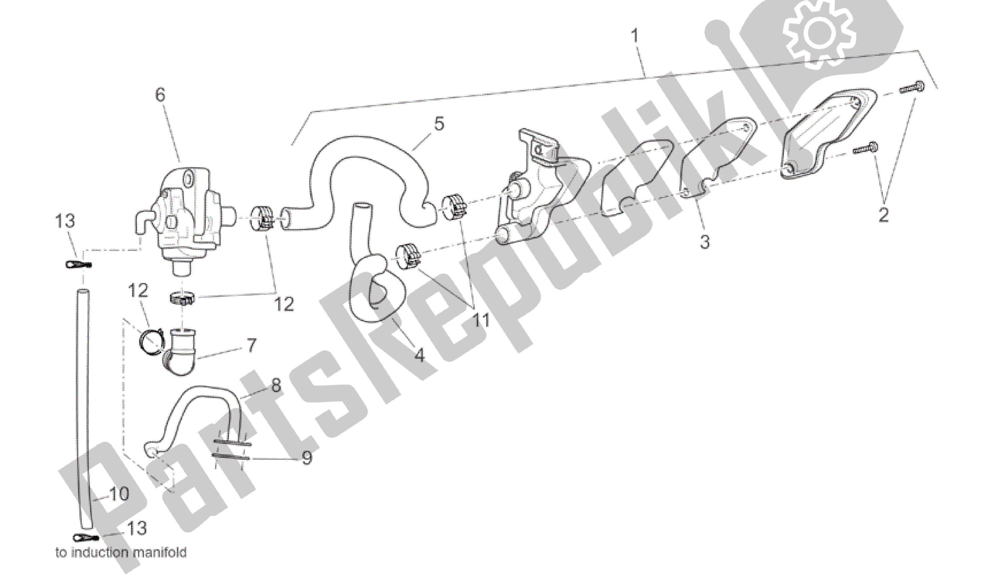 All parts for the Secondary Air Ii of the Aprilia Atlantic 125 2003 - 2006