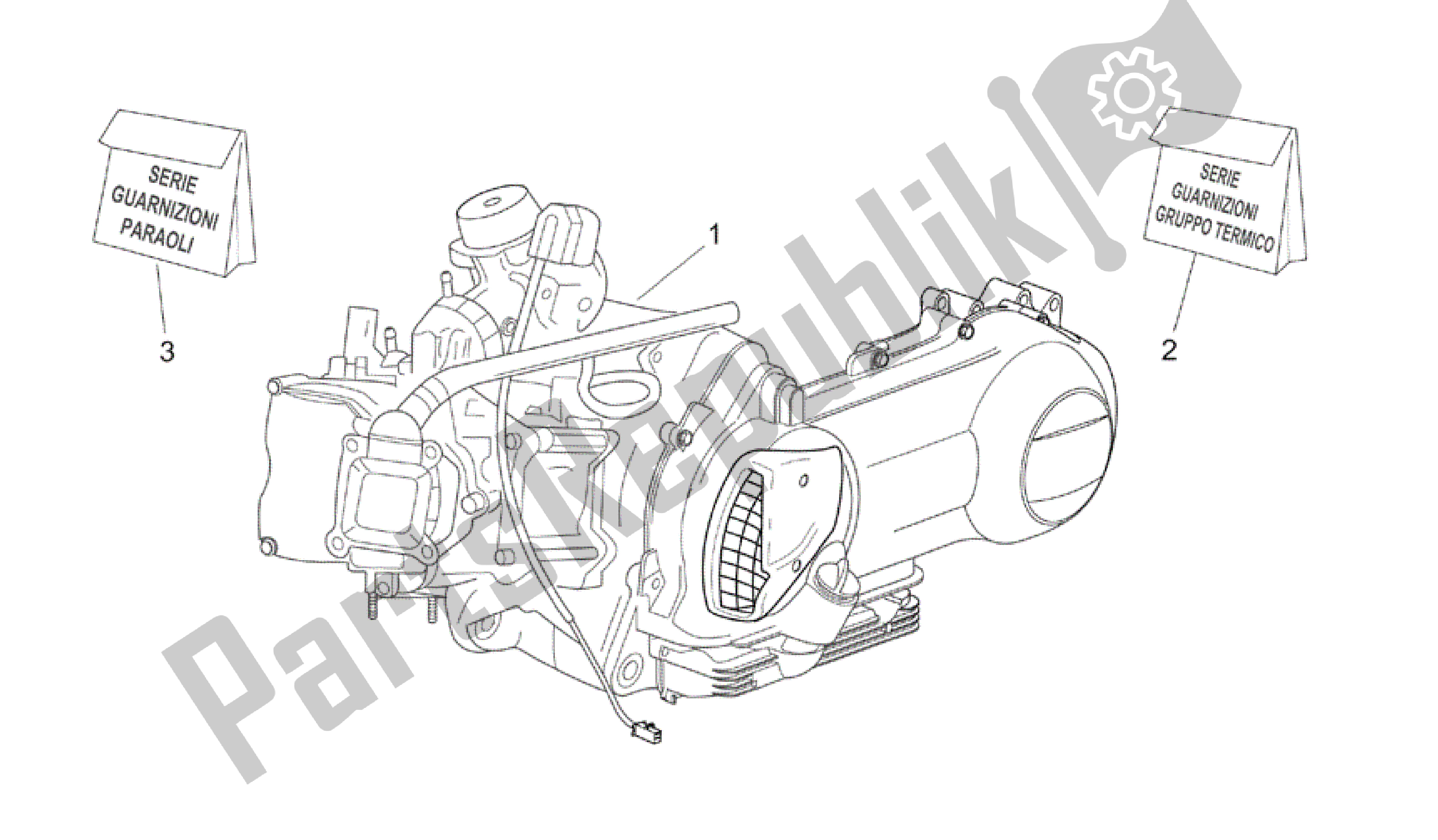 All parts for the Engine of the Aprilia Atlantic 125 2003 - 2006