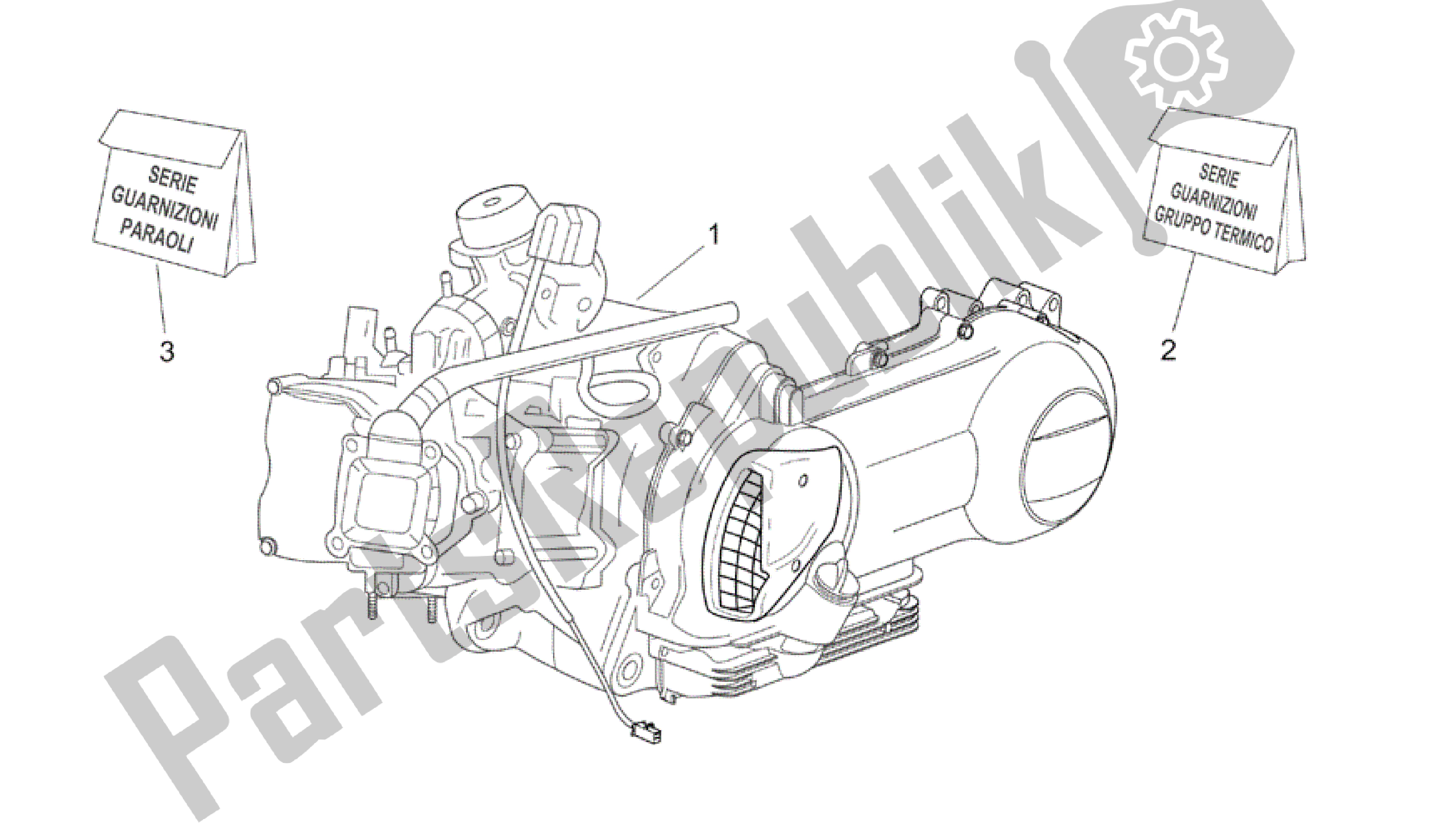 Tutte le parti per il Motore del Aprilia Atlantic 125 2003 - 2006