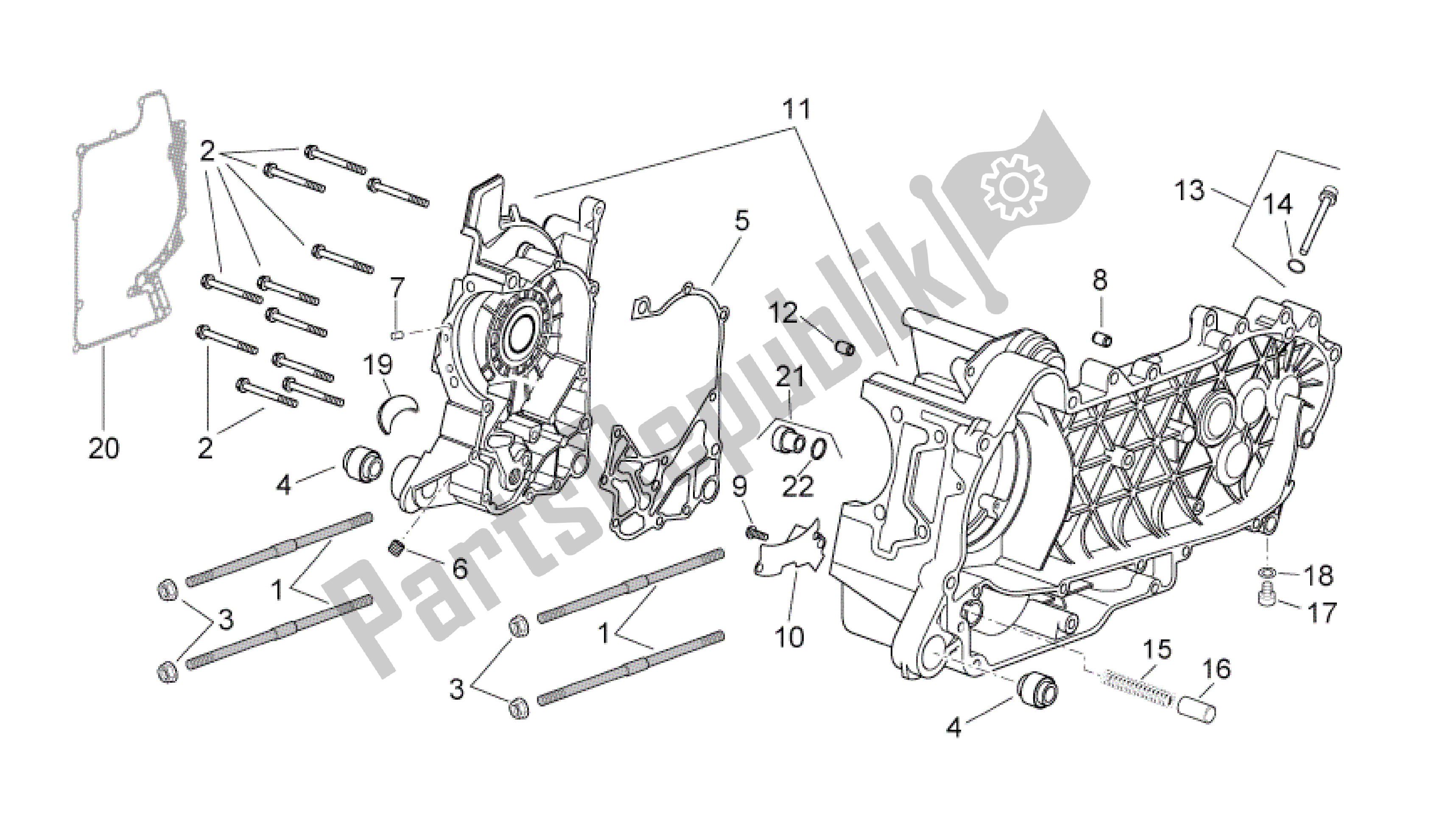 Todas las partes para Caja Del Cigüeñal de Aprilia Atlantic 125 2003 - 2006