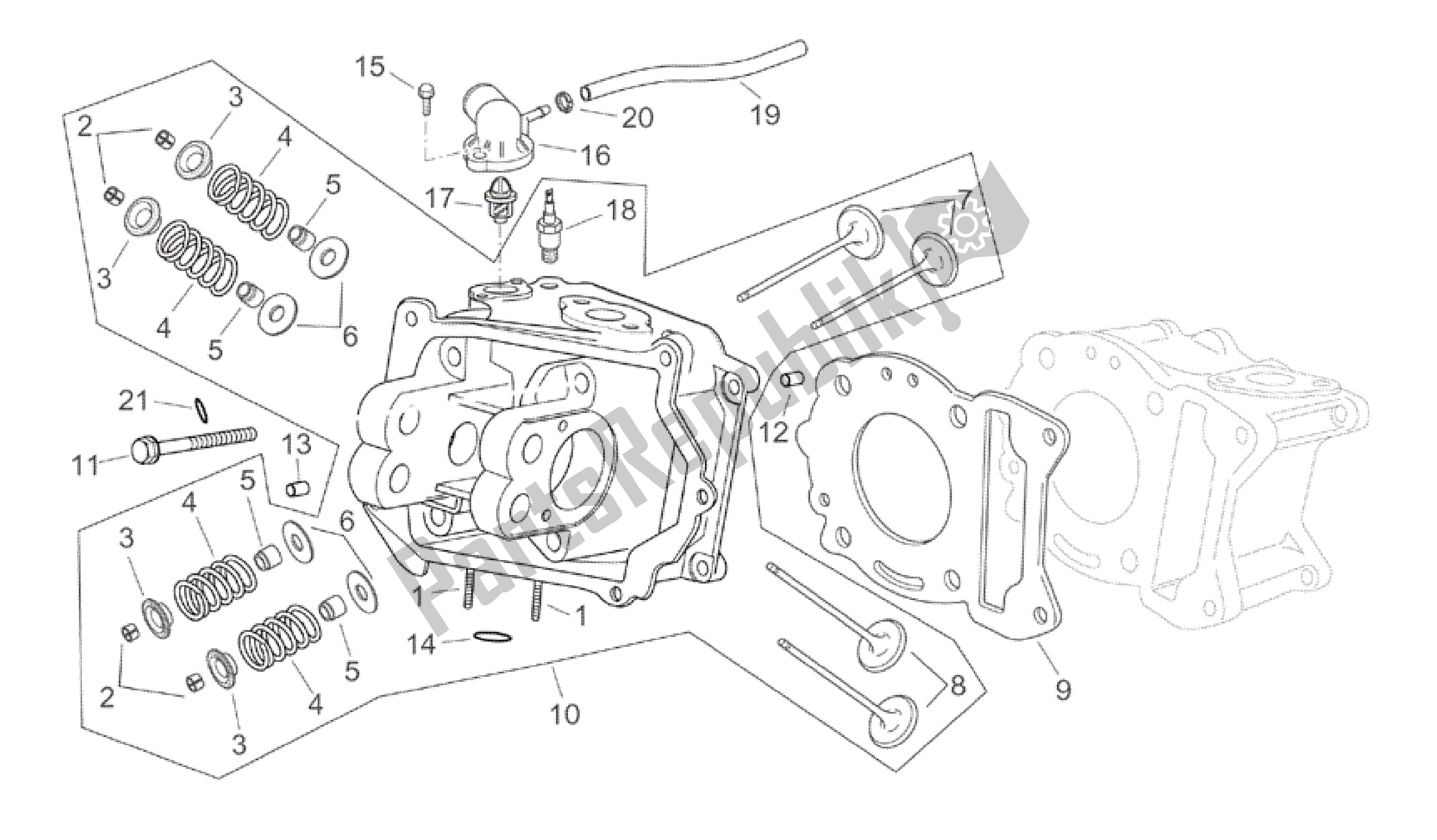 Toutes les pièces pour le Culasse du Aprilia Atlantic 125 2003 - 2006