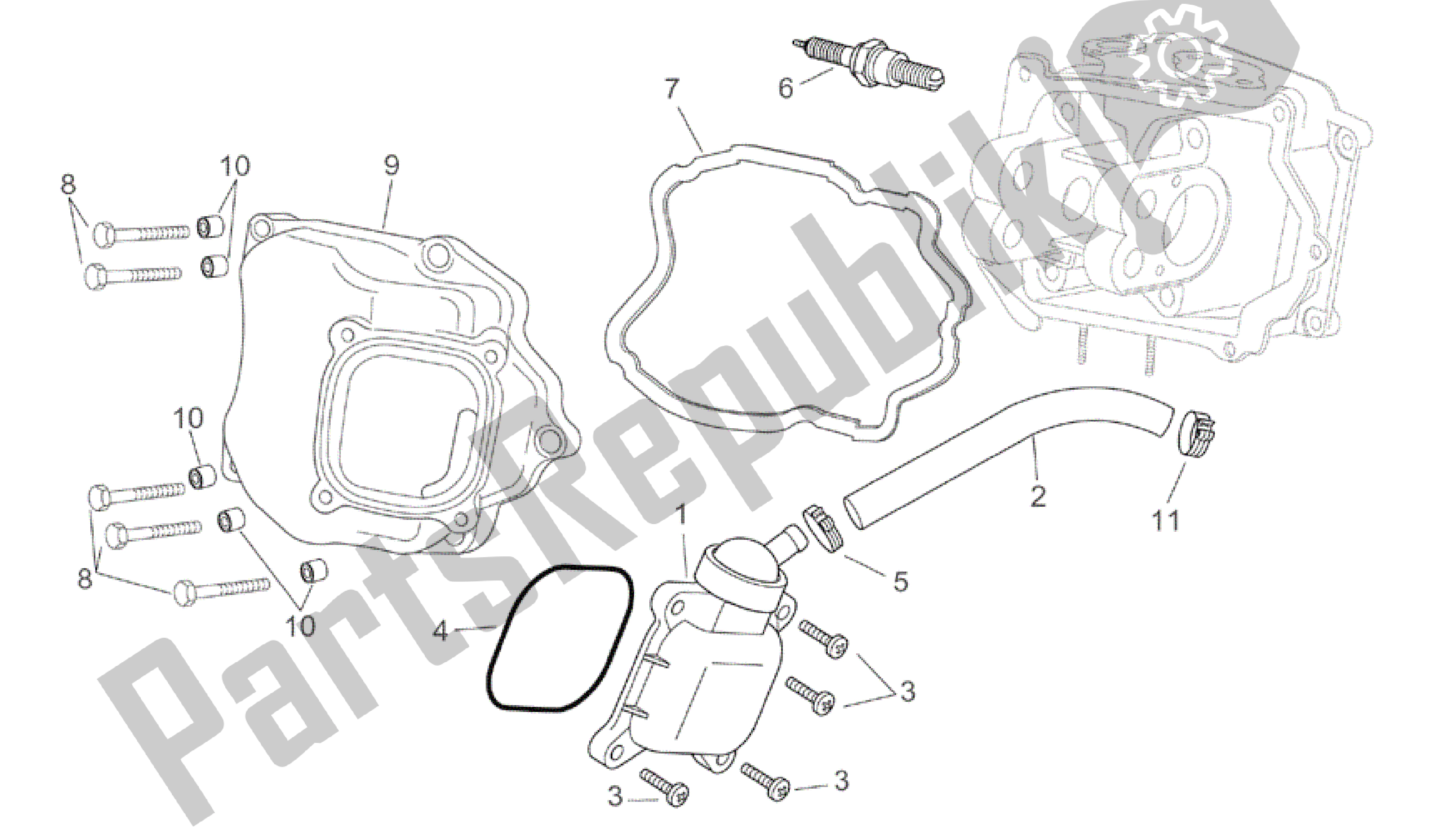 Toutes les pièces pour le Soupape De Reniflard D'huile du Aprilia Atlantic 125 2003 - 2006