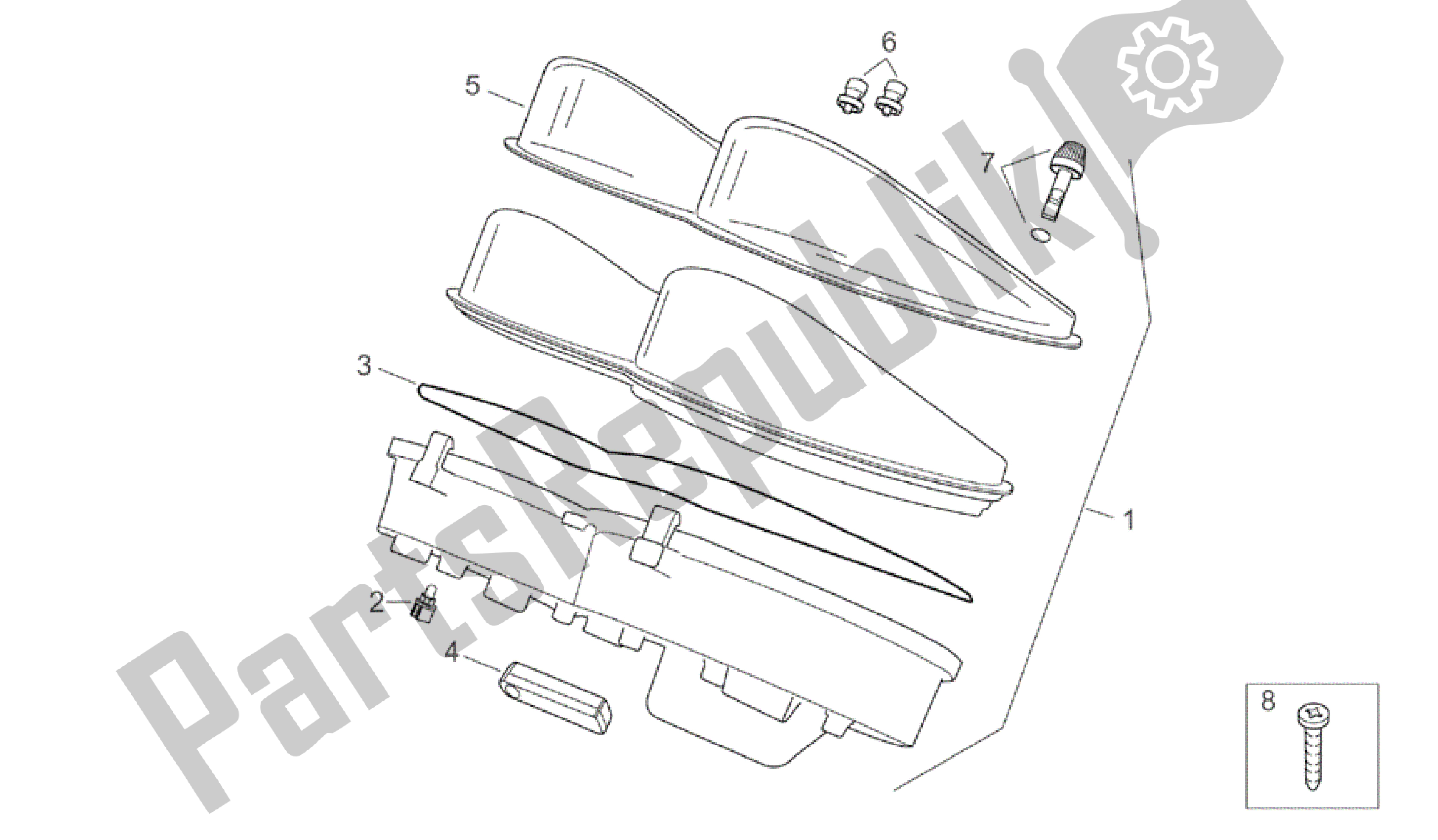 Alle Teile für das Instrumententafel des Aprilia Atlantic 200 2003 - 2006