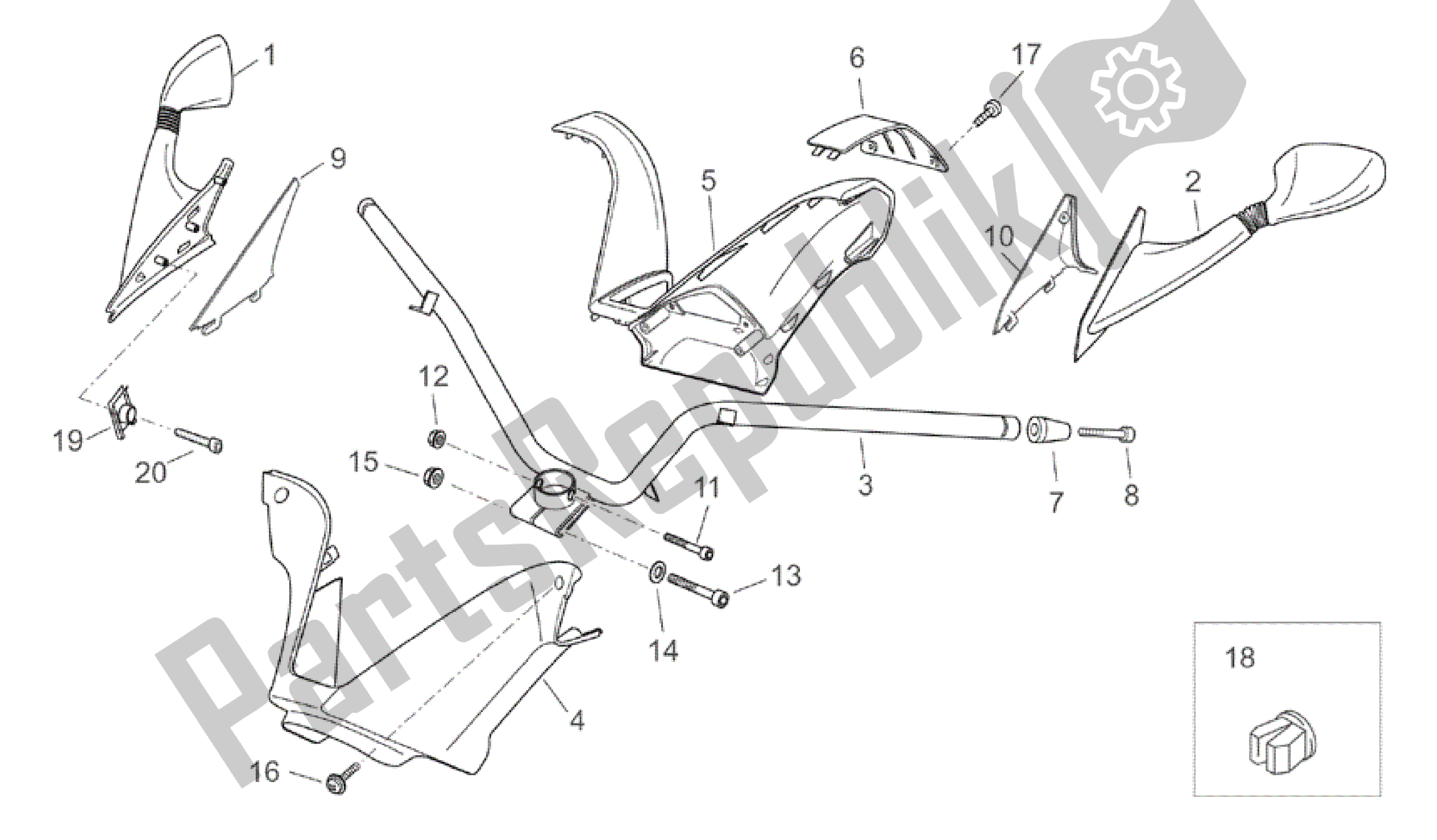 Alle Teile für das Lenker des Aprilia Atlantic 200 2003 - 2006