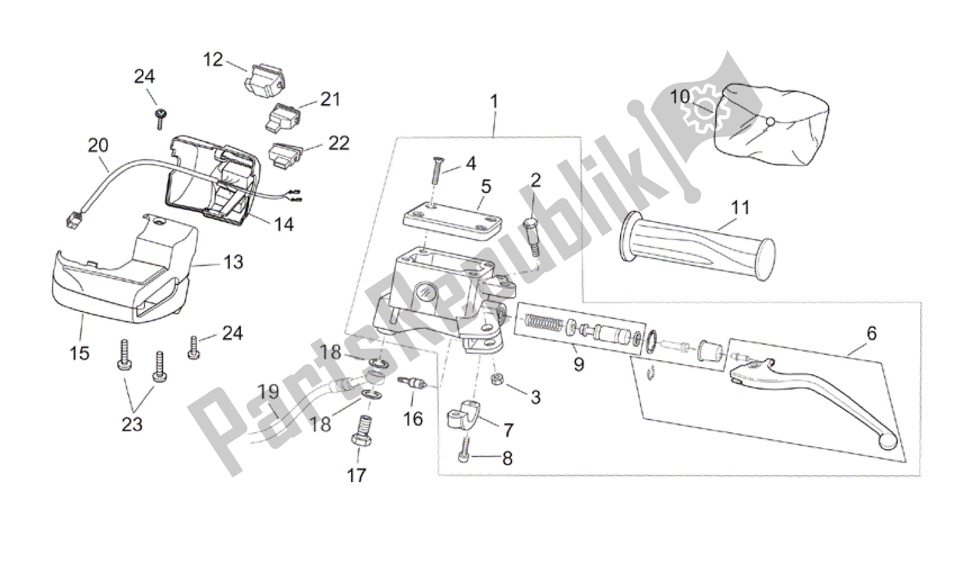 Todas las partes para Lh Controles de Aprilia Atlantic 200 2003 - 2006