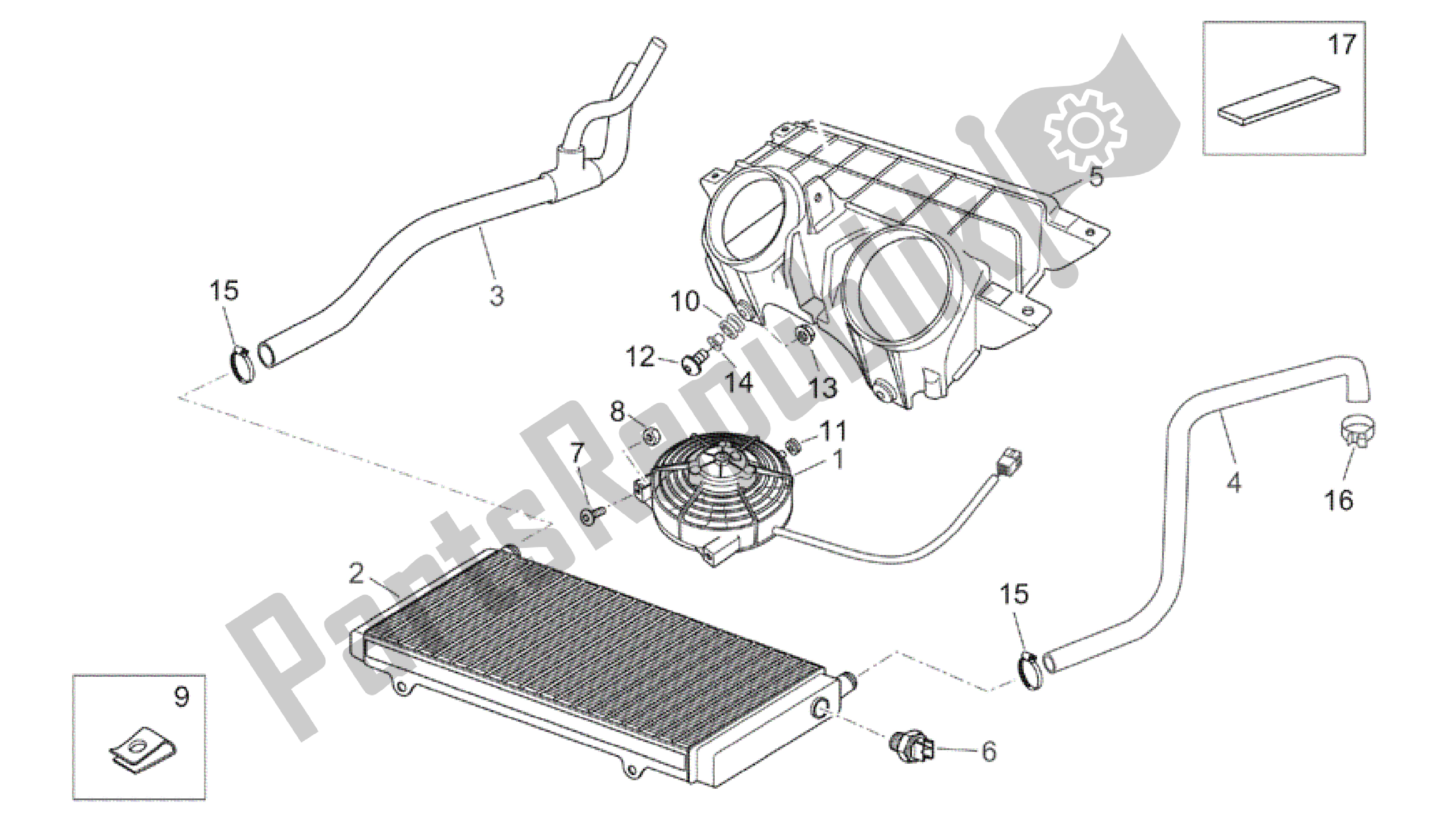 Toutes les pièces pour le Refroidisseur D'eau du Aprilia Atlantic 200 2003 - 2006