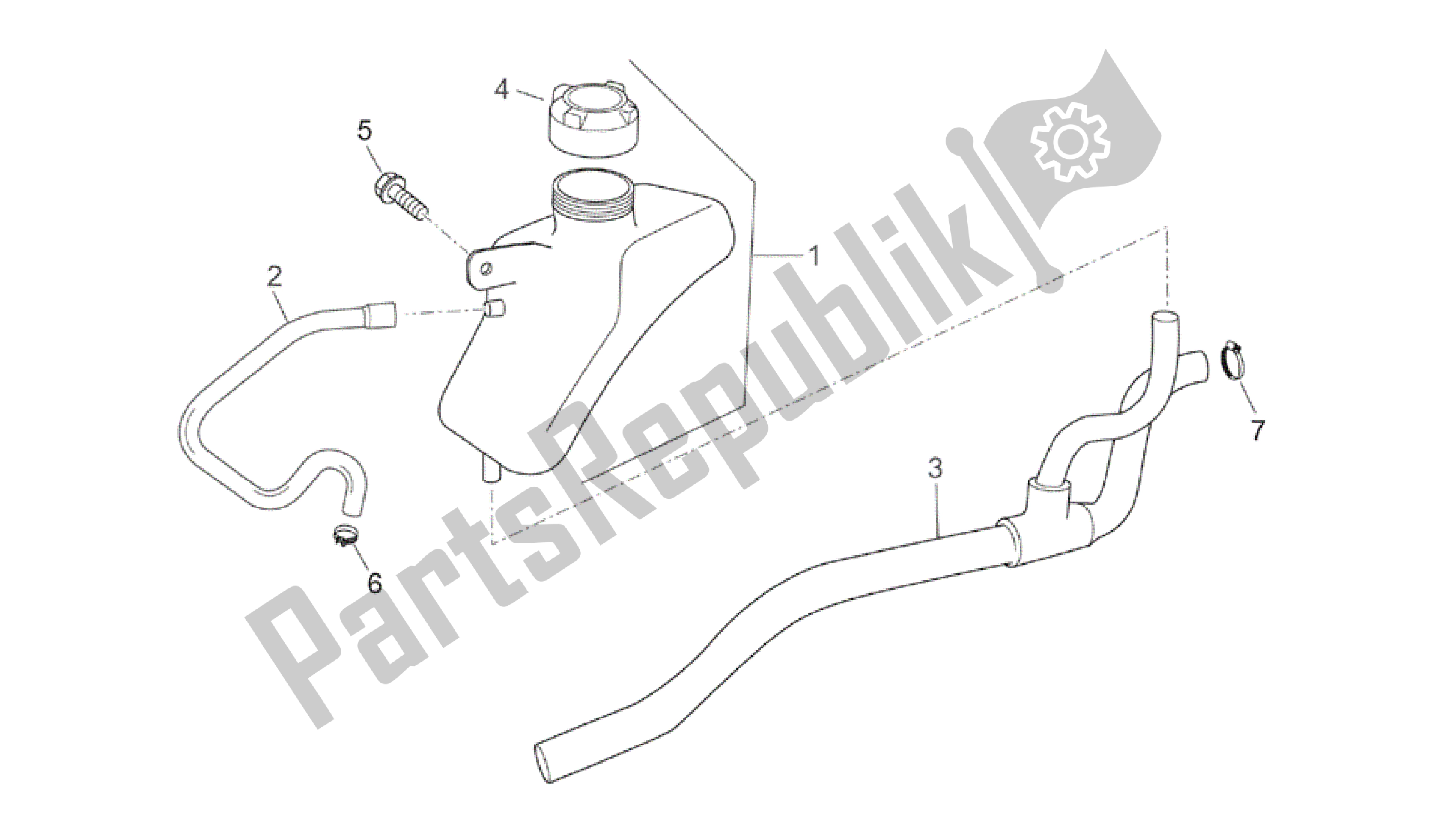 Todas as partes de Tanque De Expansão do Aprilia Atlantic 200 2003 - 2006