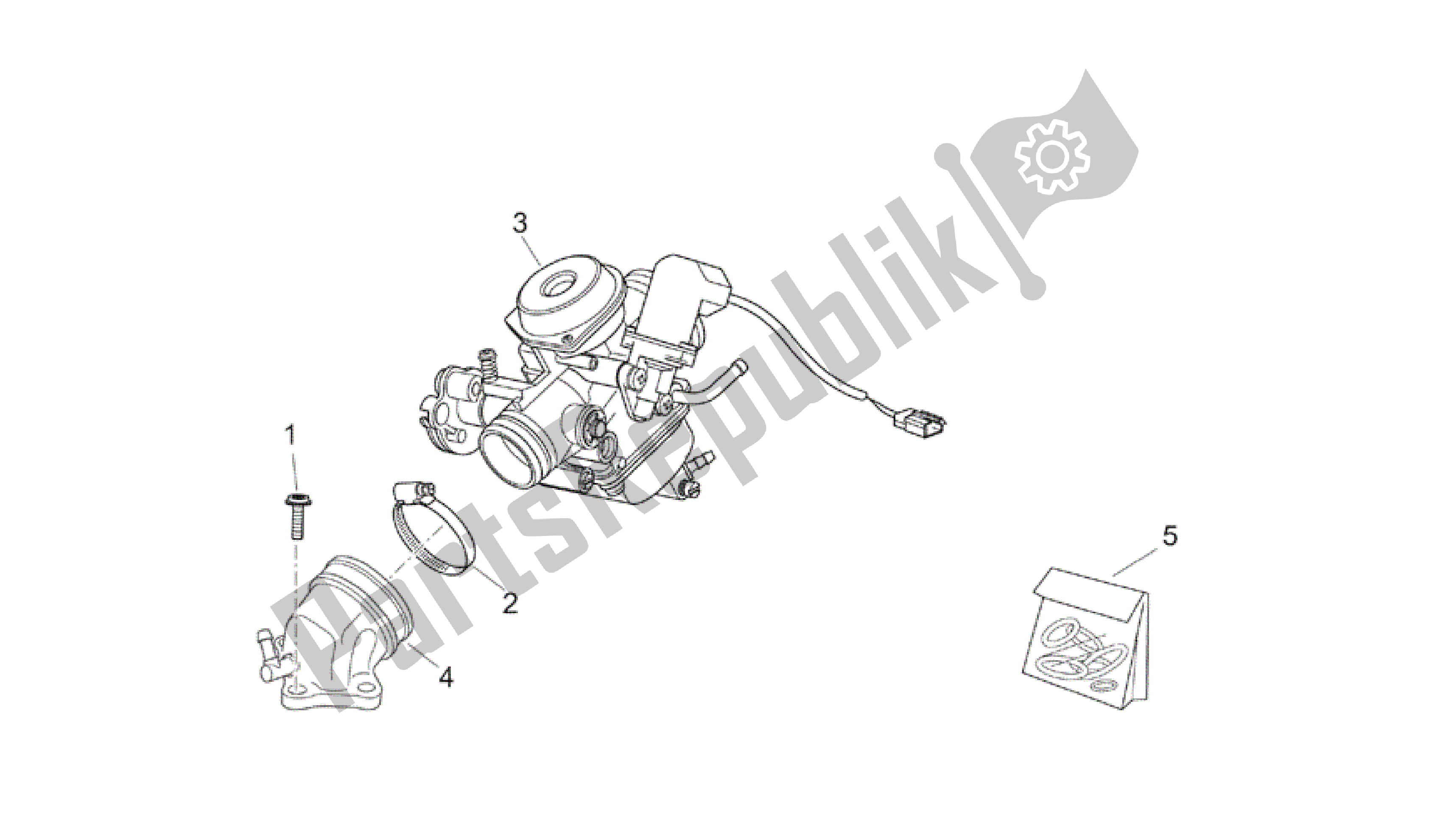 All parts for the Carburettor I of the Aprilia Atlantic 200 2003 - 2006