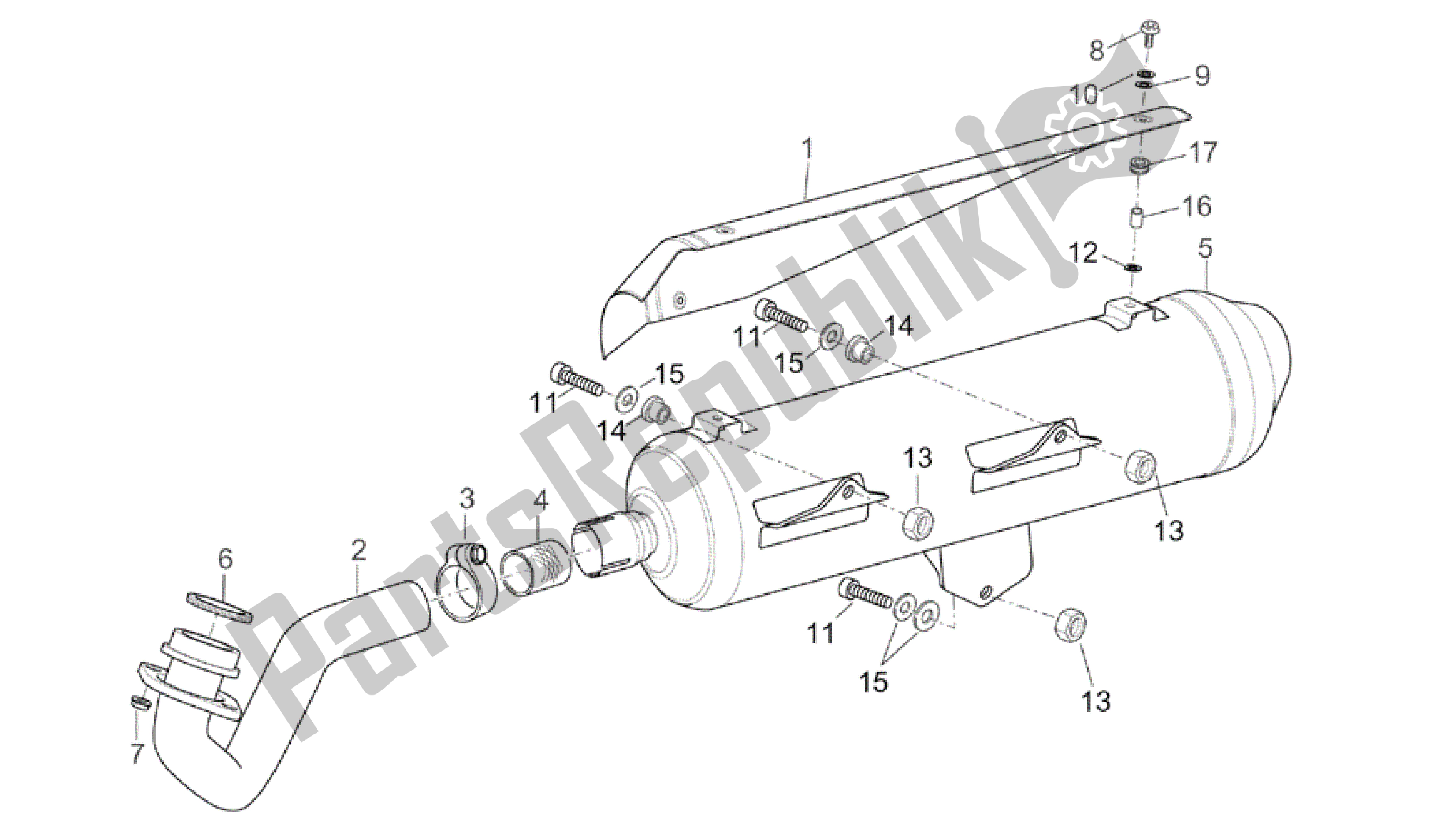 Toutes les pièces pour le Unité D'échappement du Aprilia Atlantic 200 2003 - 2006