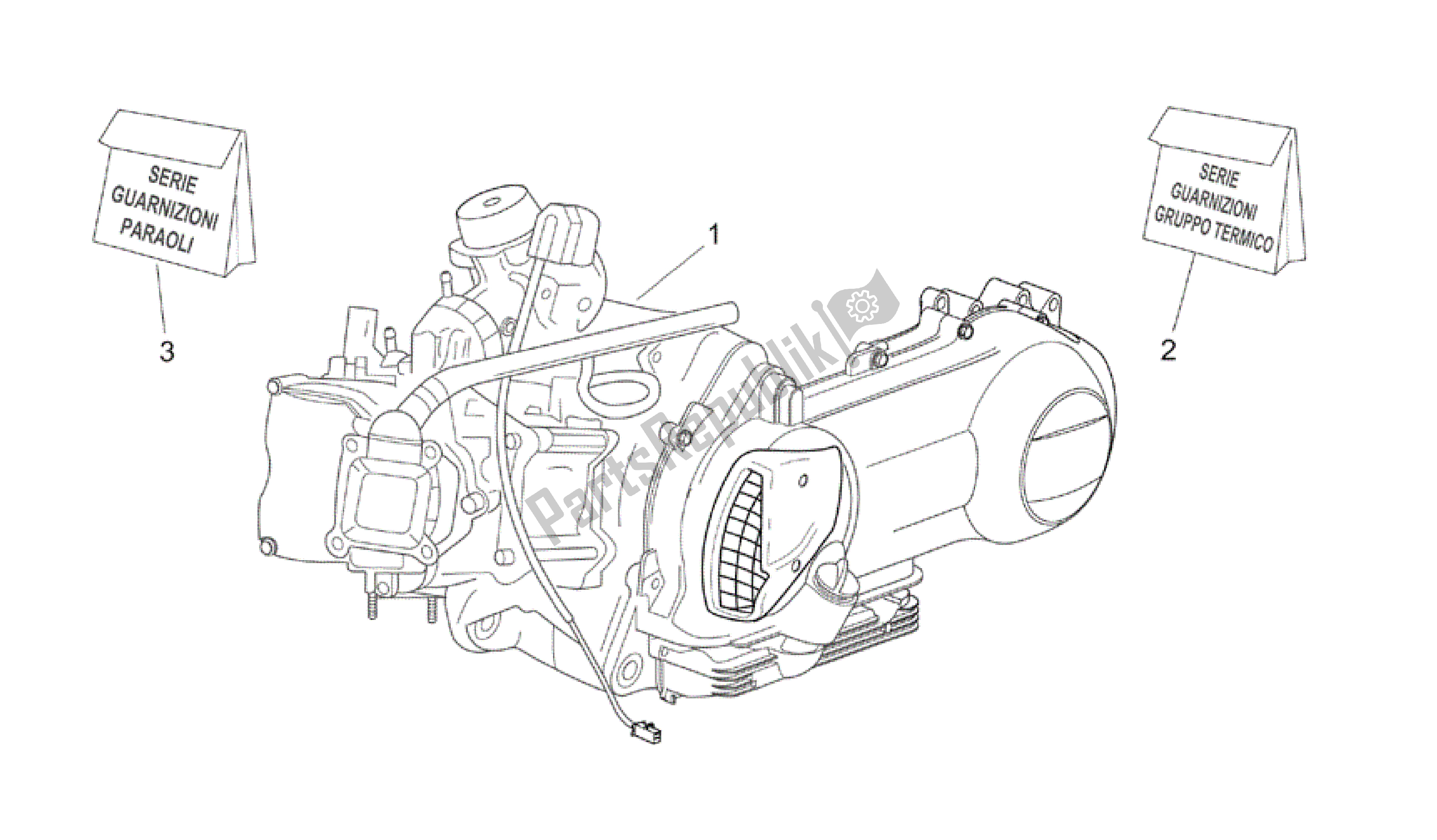 Tutte le parti per il Motore del Aprilia Atlantic 200 2003 - 2006