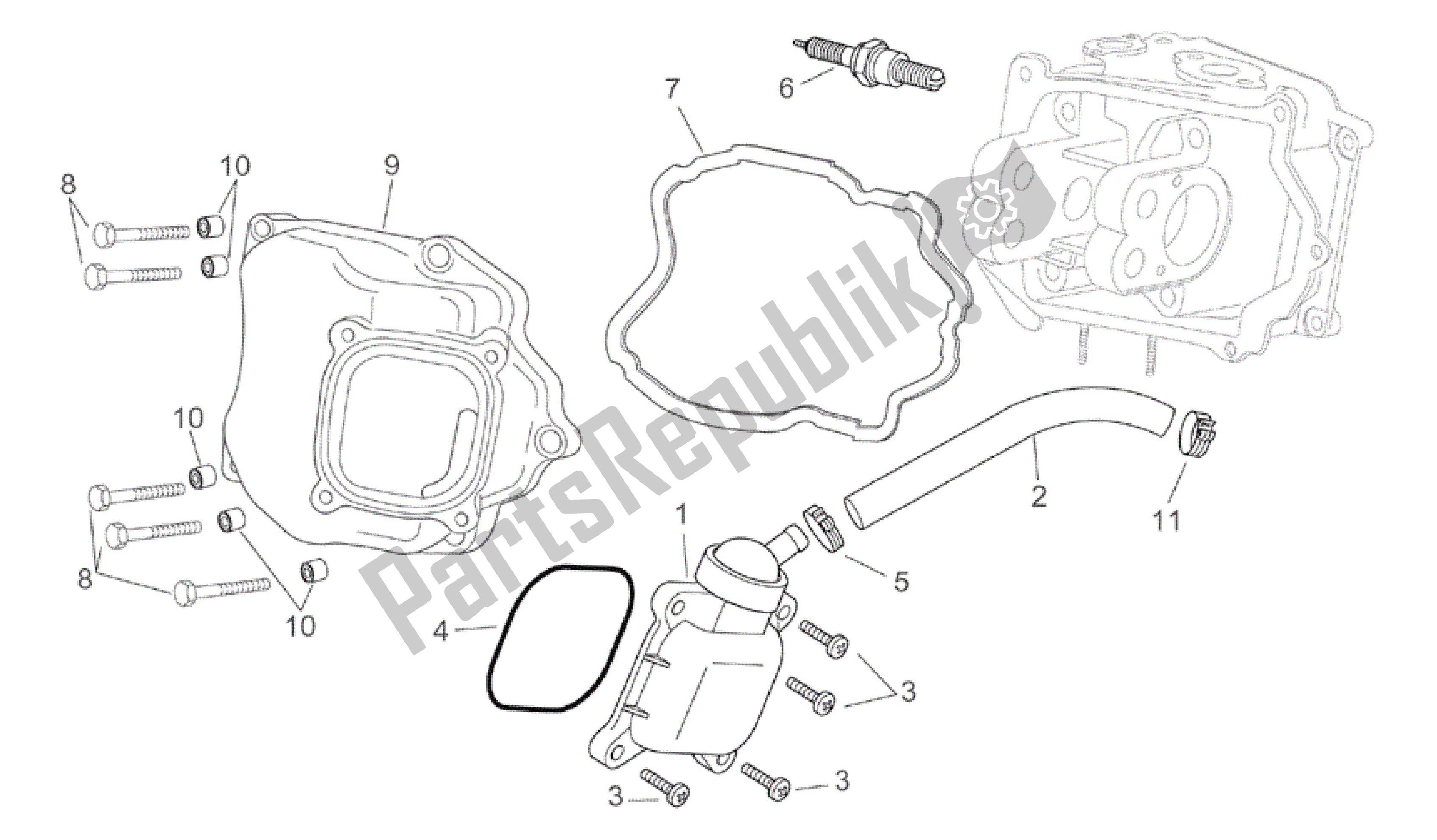 Toutes les pièces pour le Soupape De Reniflard D'huile du Aprilia Atlantic 200 2003 - 2006