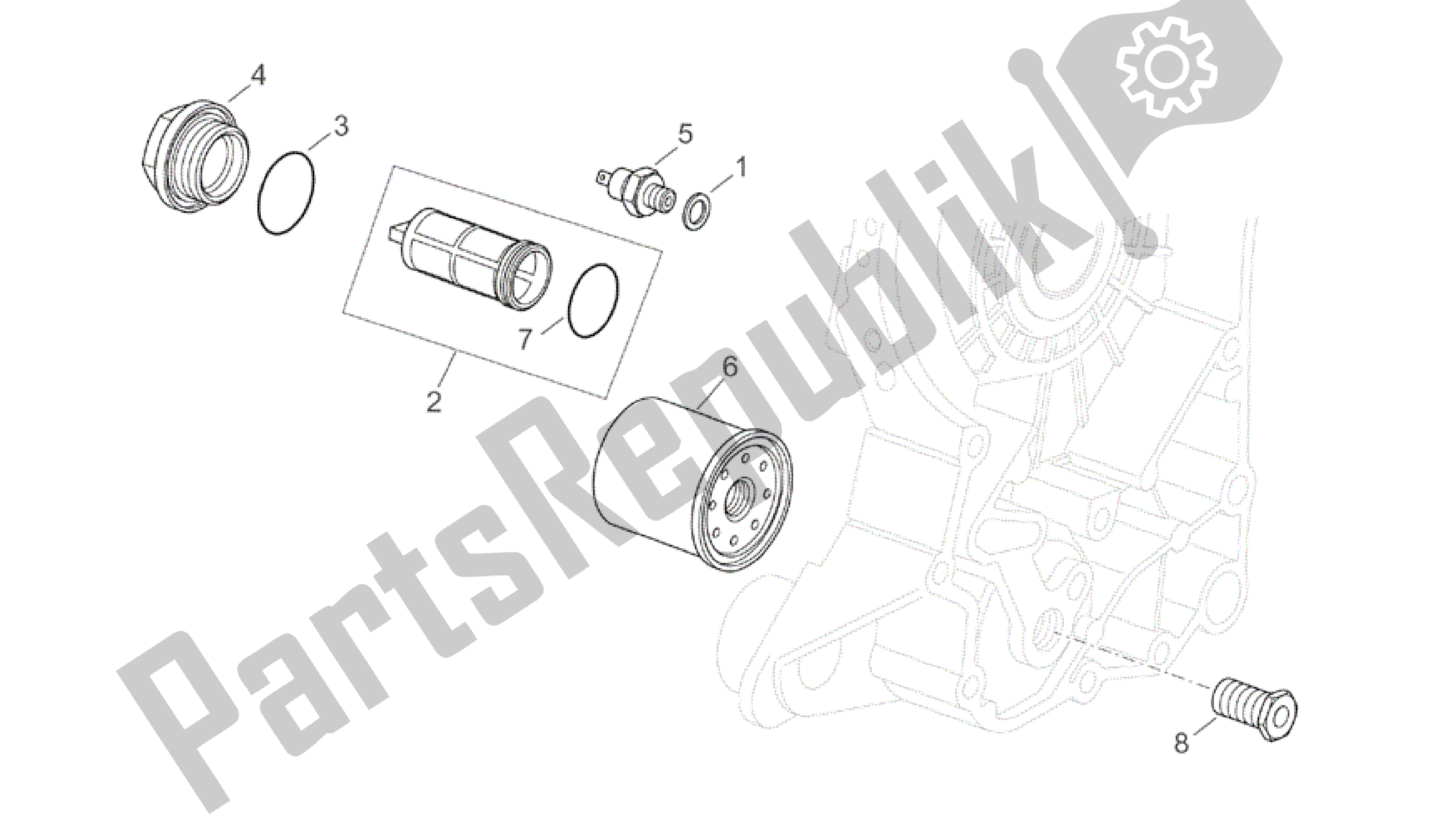 Toutes les pièces pour le Filtre à L'huile du Aprilia Atlantic 200 2003 - 2006