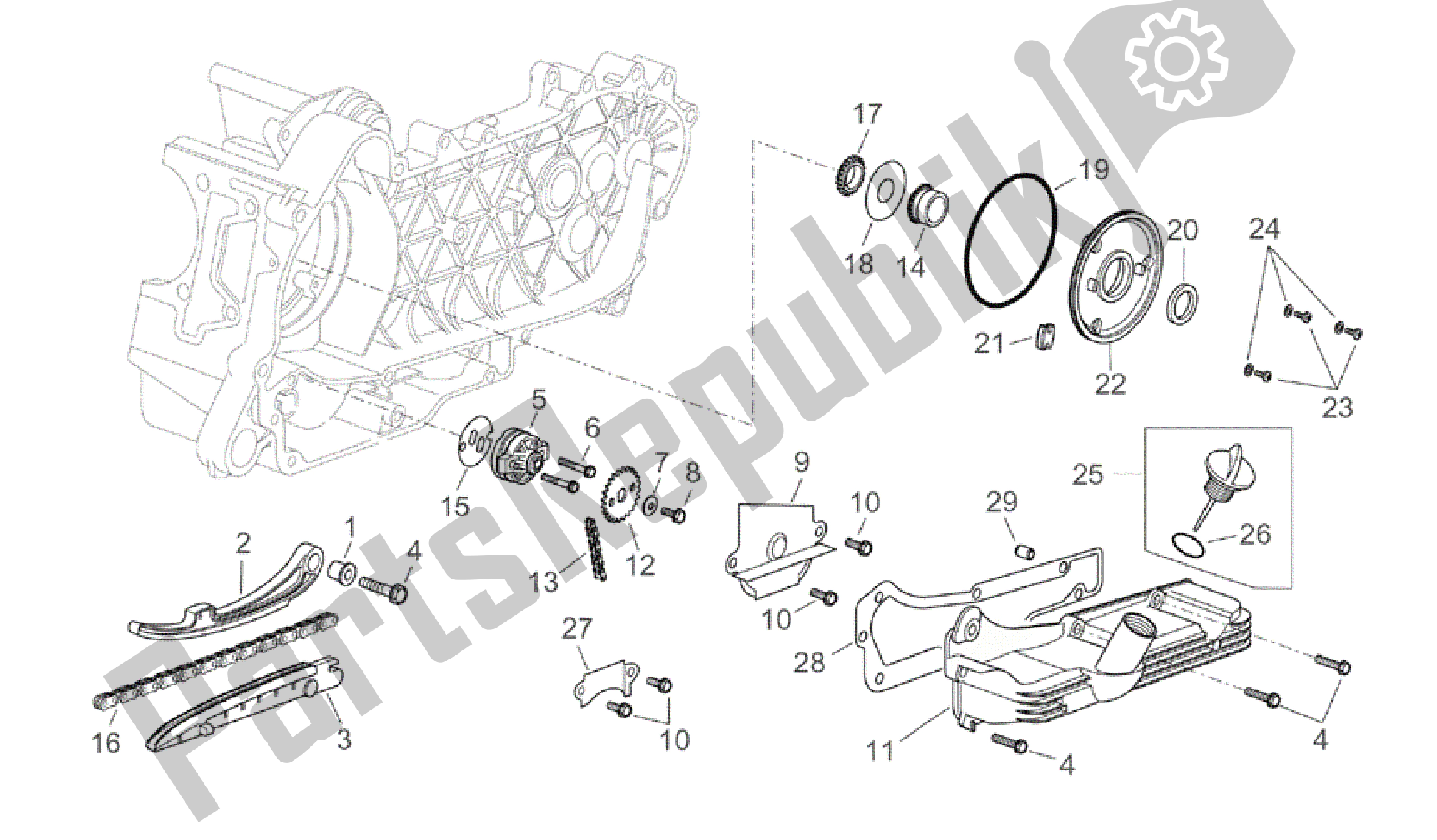 Toutes les pièces pour le La Pompe à Huile du Aprilia Atlantic 200 2003 - 2006