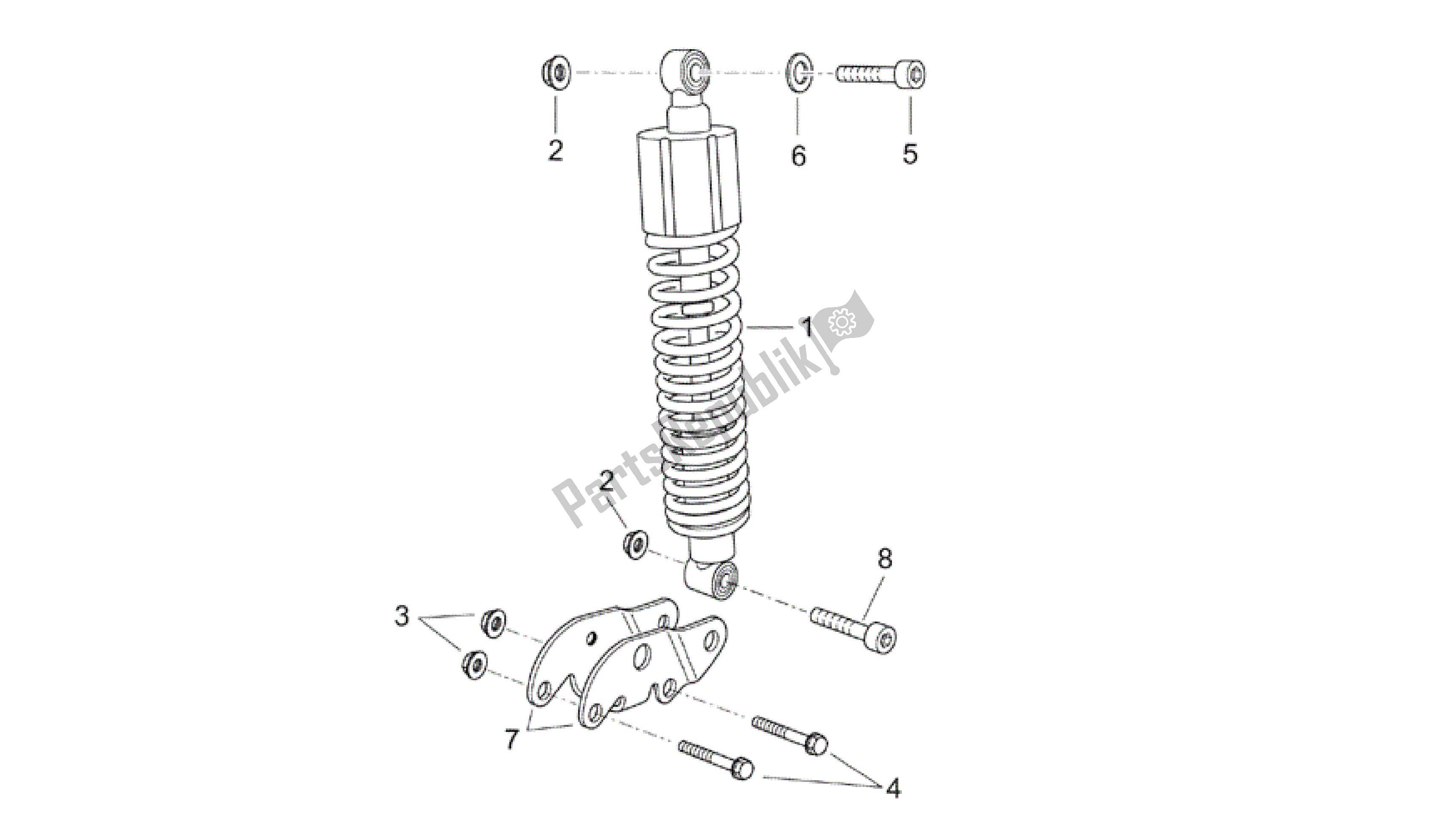 Toutes les pièces pour le Amortisseur Arrière du Aprilia Atlantic 250 2003 - 2006