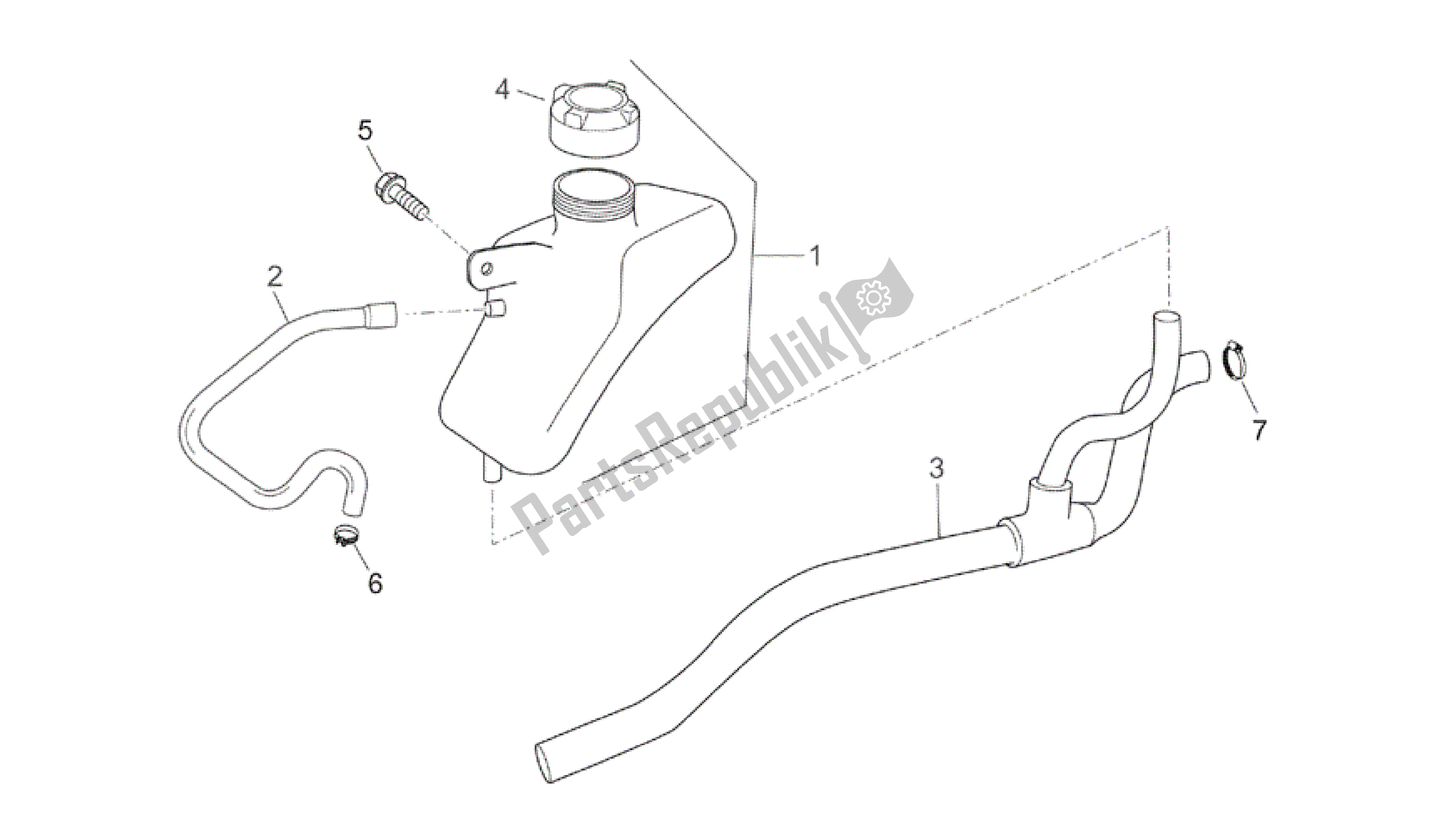 All parts for the Expansion Tank of the Aprilia Atlantic 250 2003 - 2006