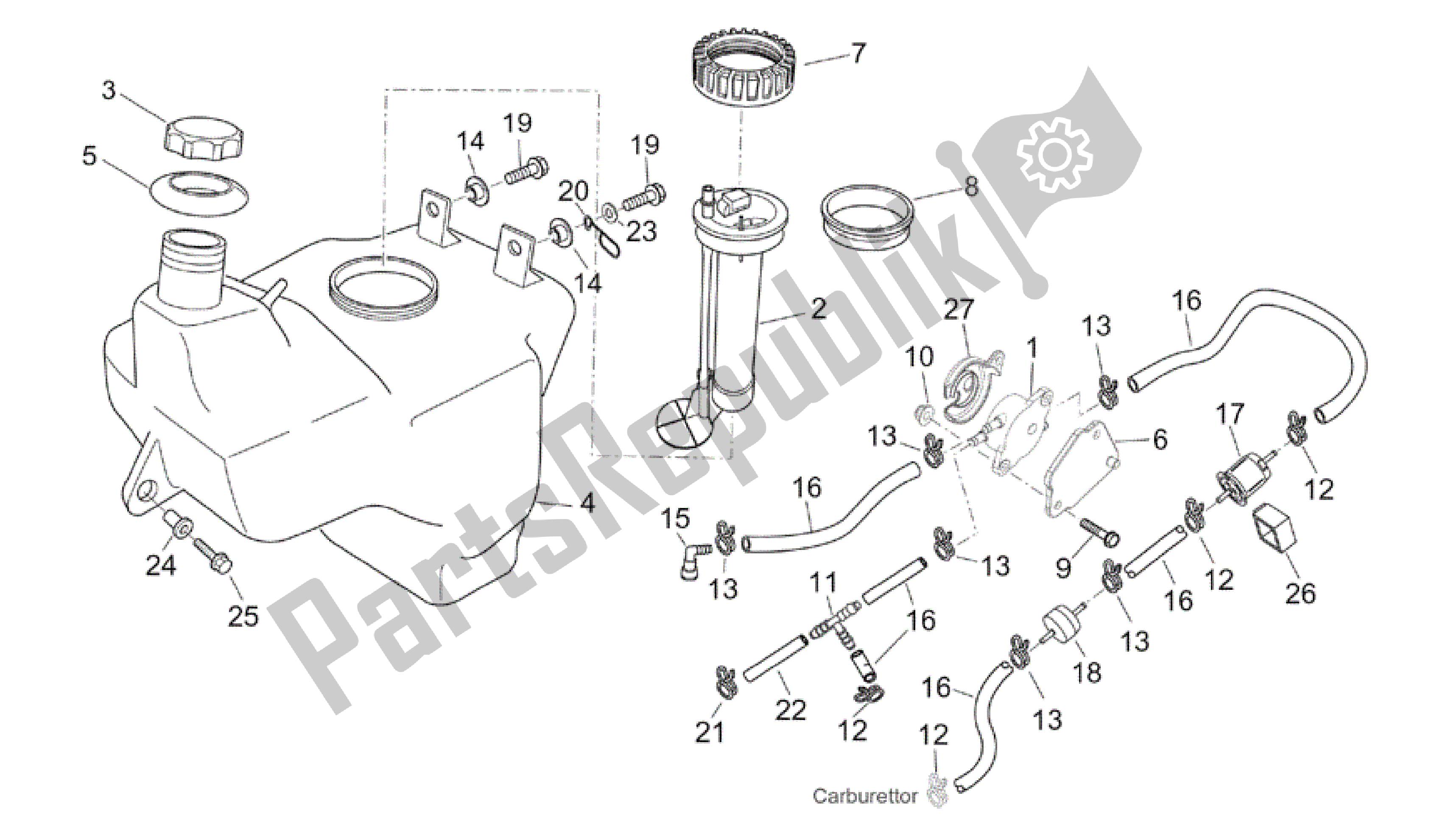 Wszystkie części do Zbiornik Paliwa Aprilia Atlantic 250 2003 - 2006