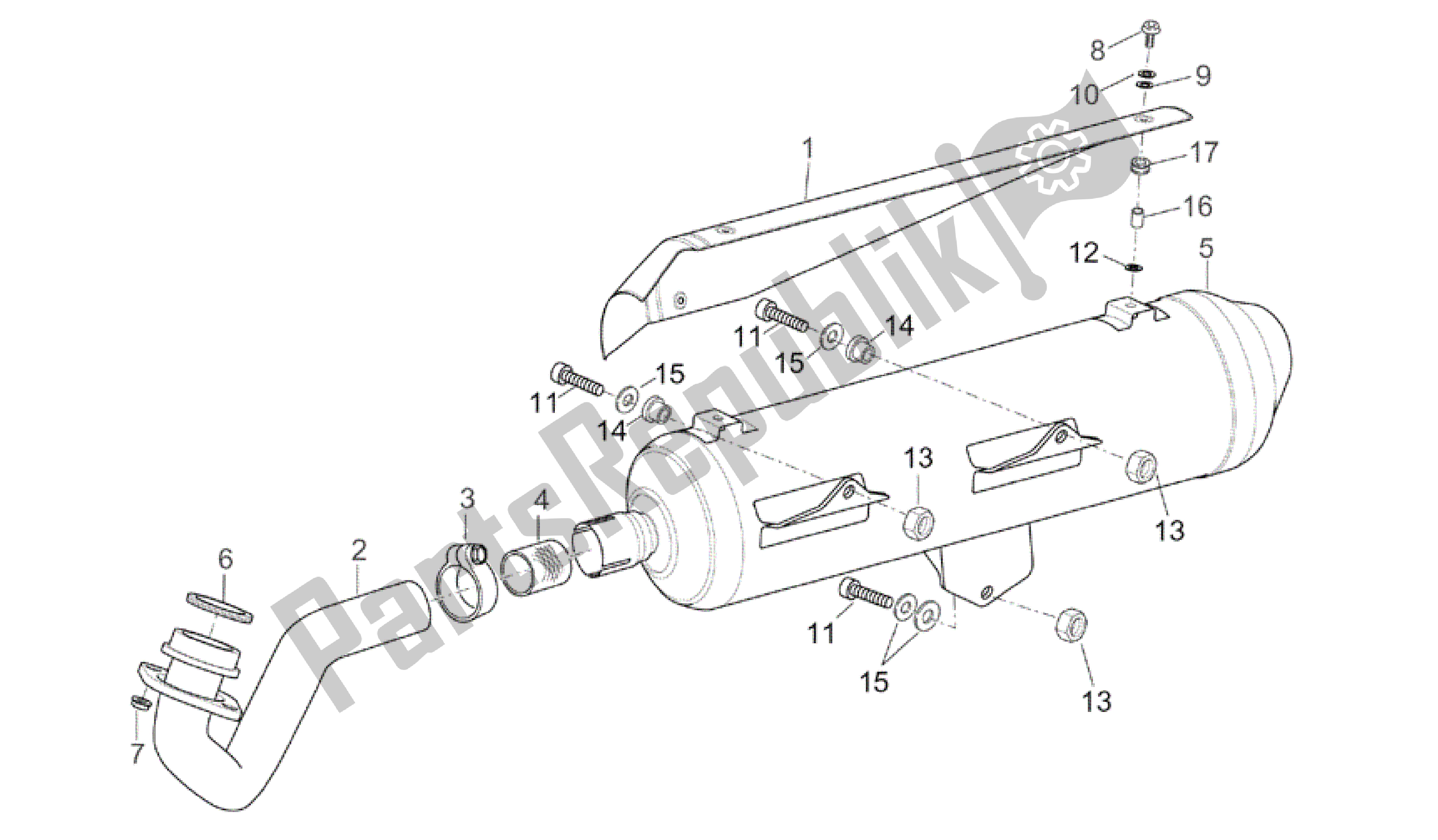 Toutes les pièces pour le Unité D'échappement du Aprilia Atlantic 250 2003 - 2006