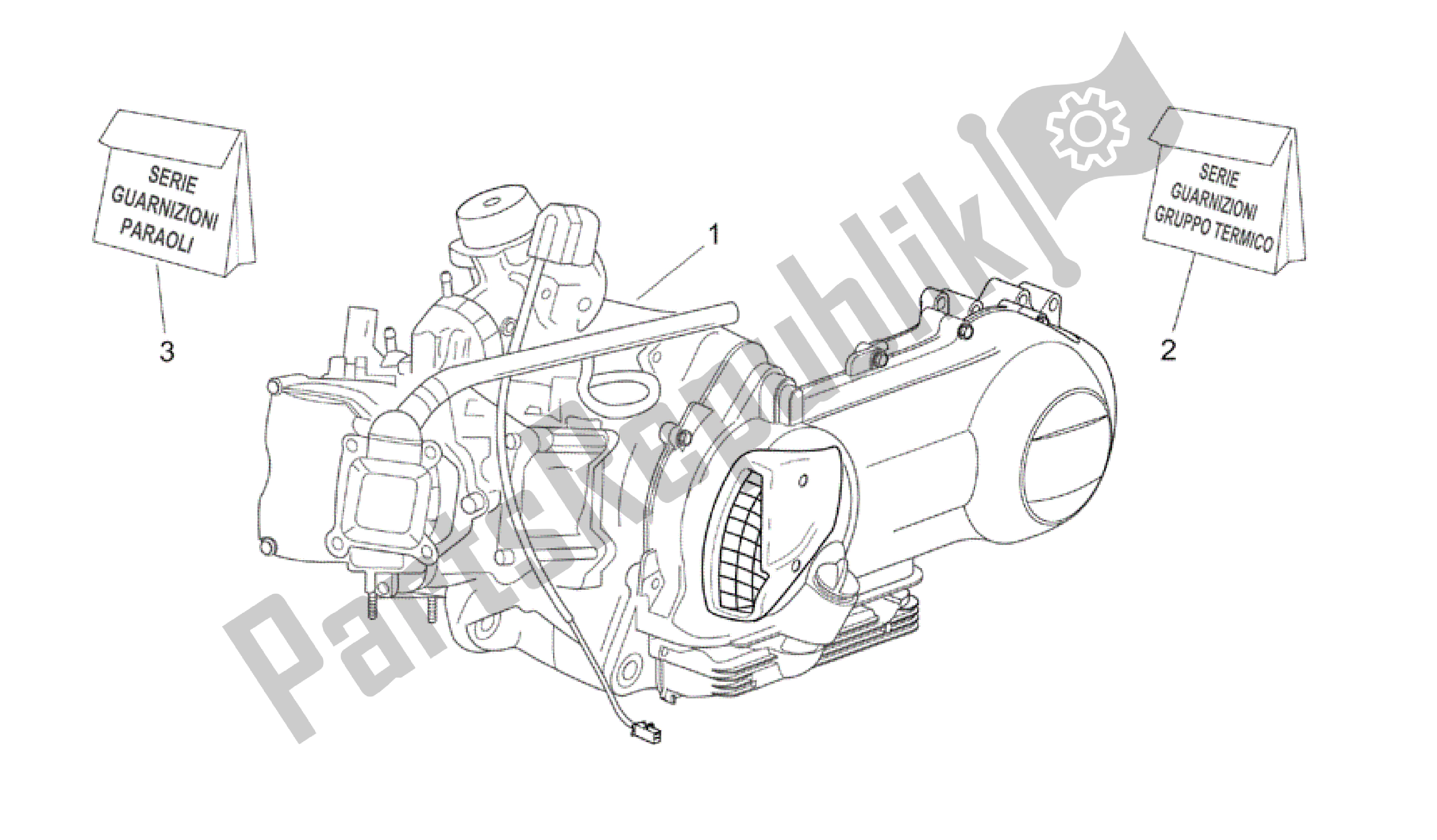 Alle onderdelen voor de Motor van de Aprilia Atlantic 250 2003 - 2006