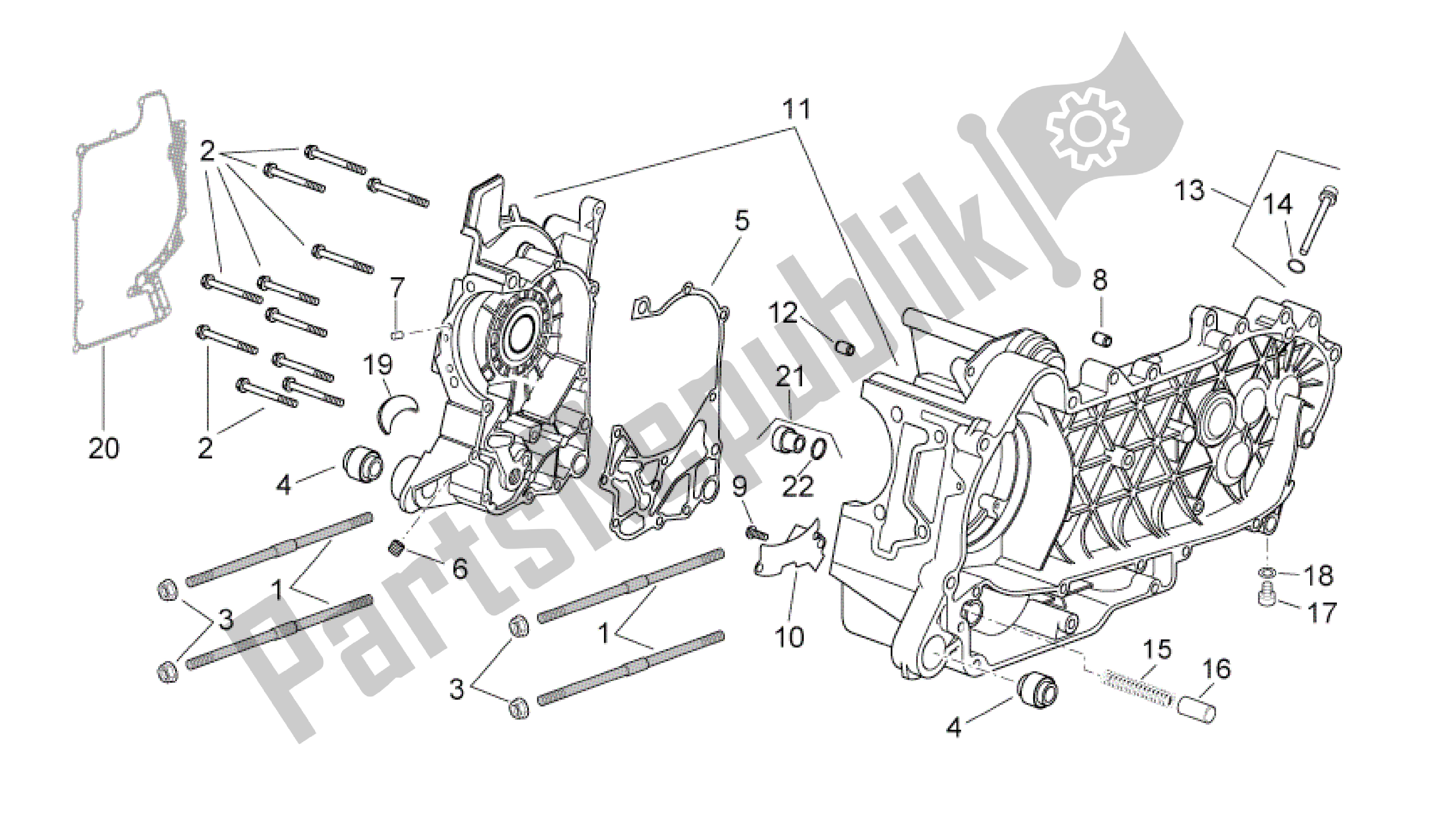 Todas las partes para Caja Del Cigüeñal de Aprilia Atlantic 250 2003 - 2006