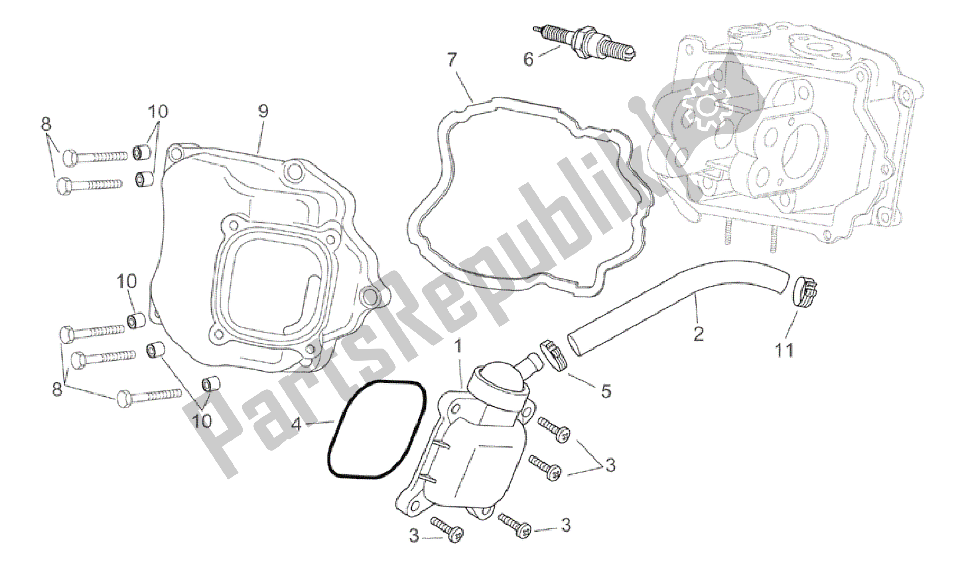 Todas las partes para Válvula De Ventilación De Aceite de Aprilia Atlantic 250 2003 - 2006