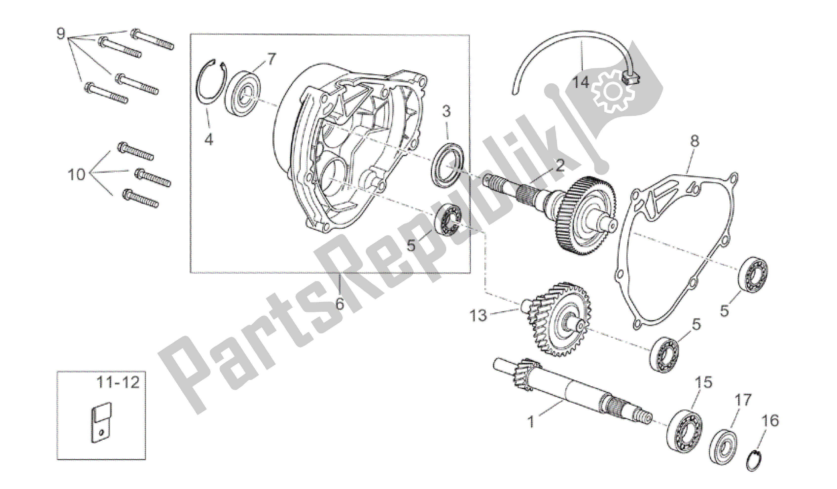 Todas as partes de Transmissão do Aprilia Atlantic 250 2003 - 2006