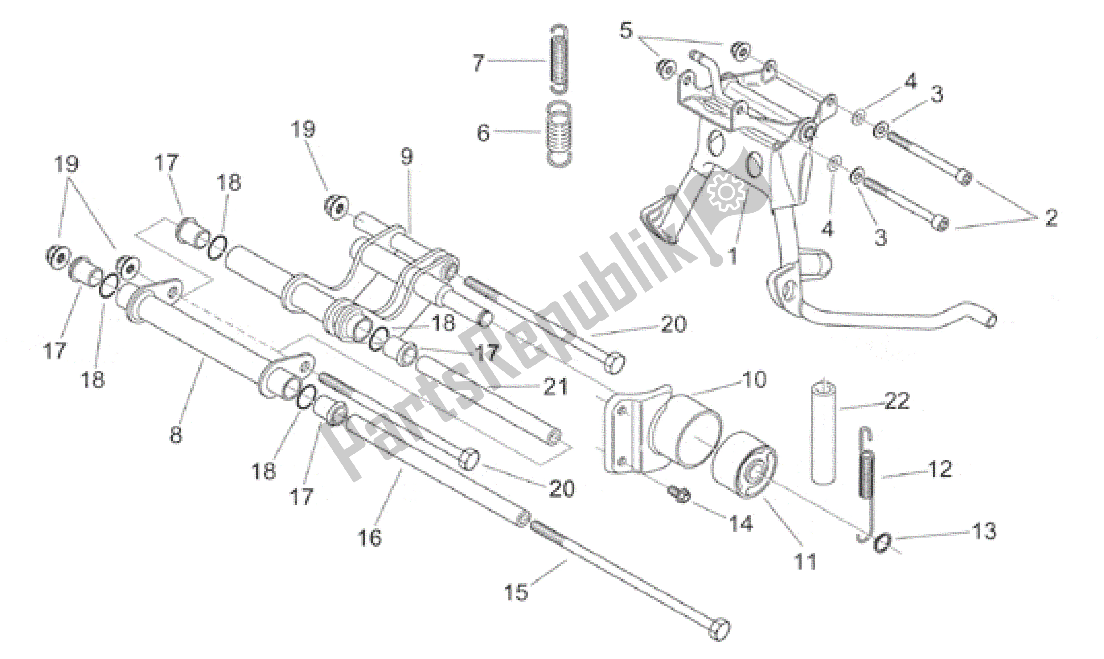 Todas las partes para Soporte Central - Biela de Aprilia Habana 125 1999 - 2001