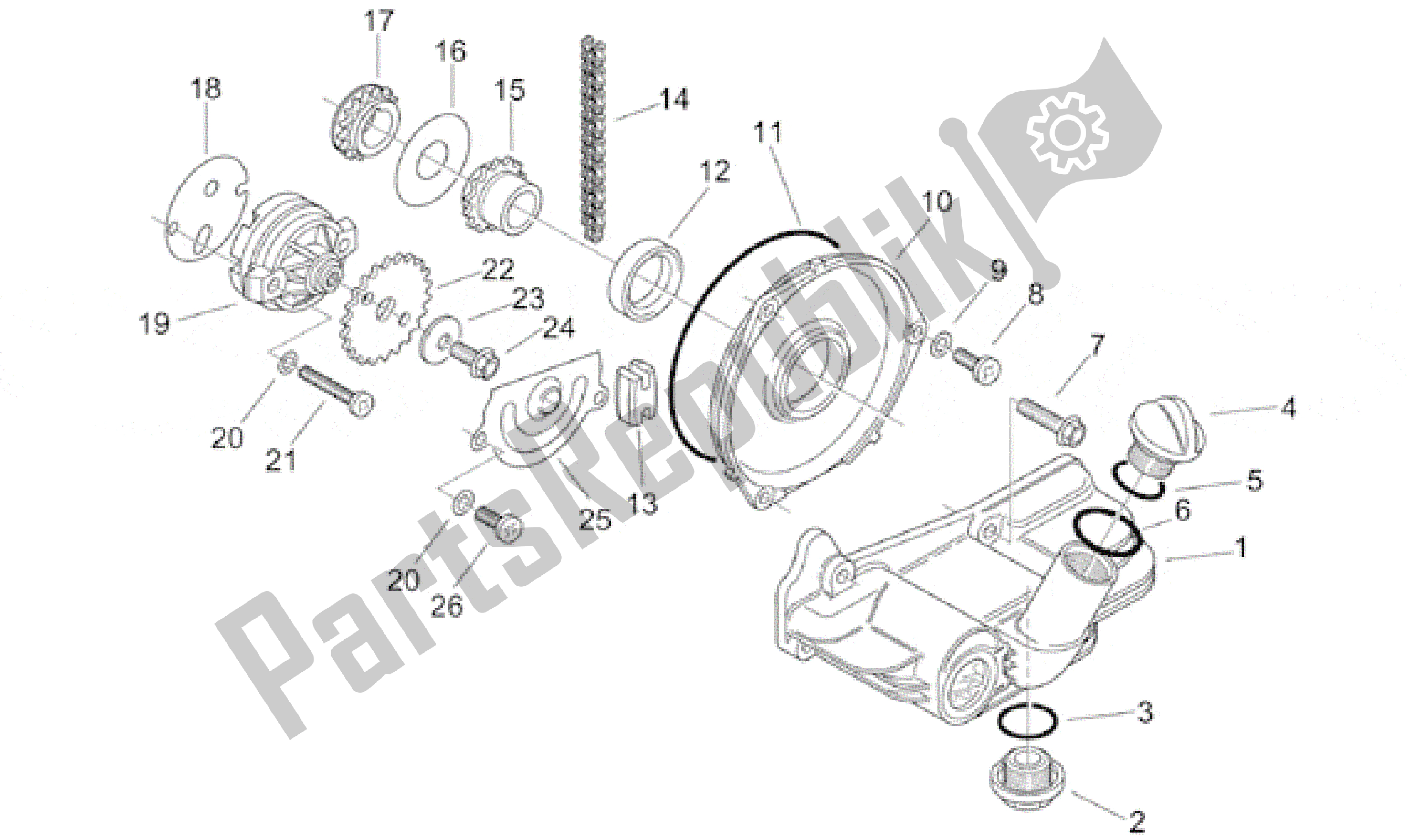 Todas las partes para Bomba De Aceite de Aprilia Habana 125 1999 - 2001