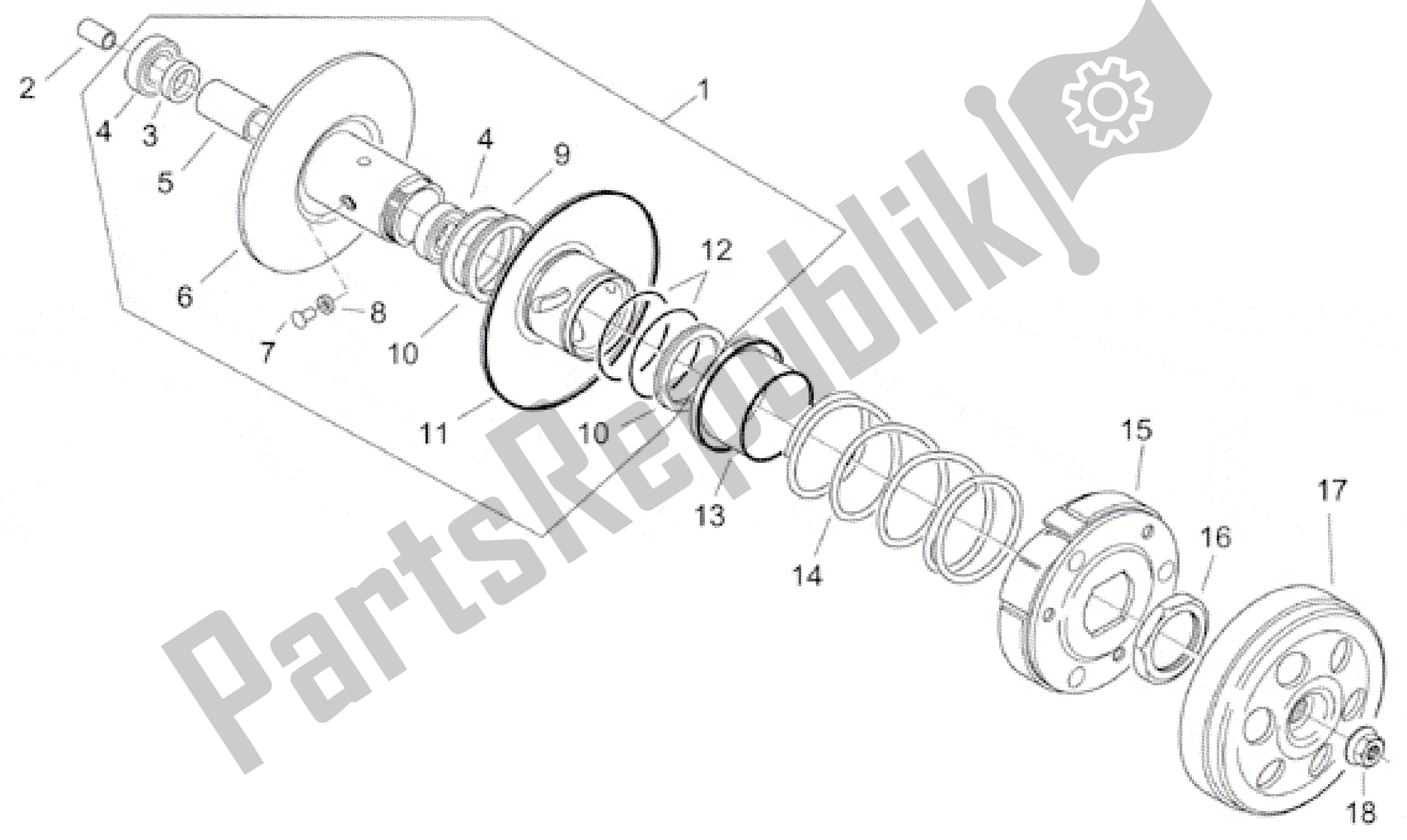 Todas las partes para Embrague de Aprilia Habana 125 1999 - 2001