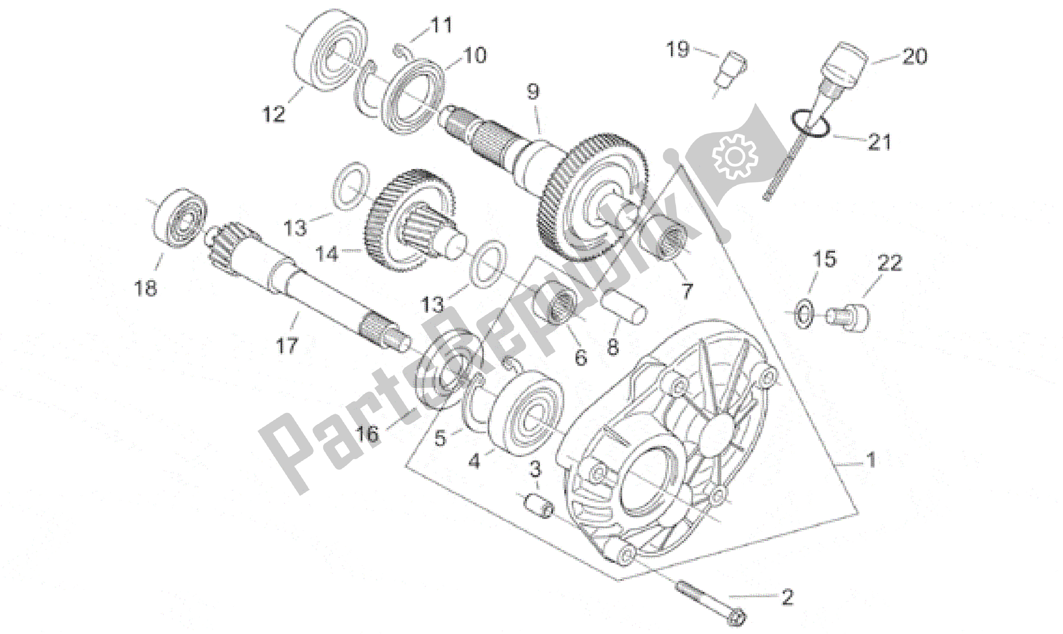 All parts for the Transmission Final Drive of the Aprilia Habana 125 1999 - 2001
