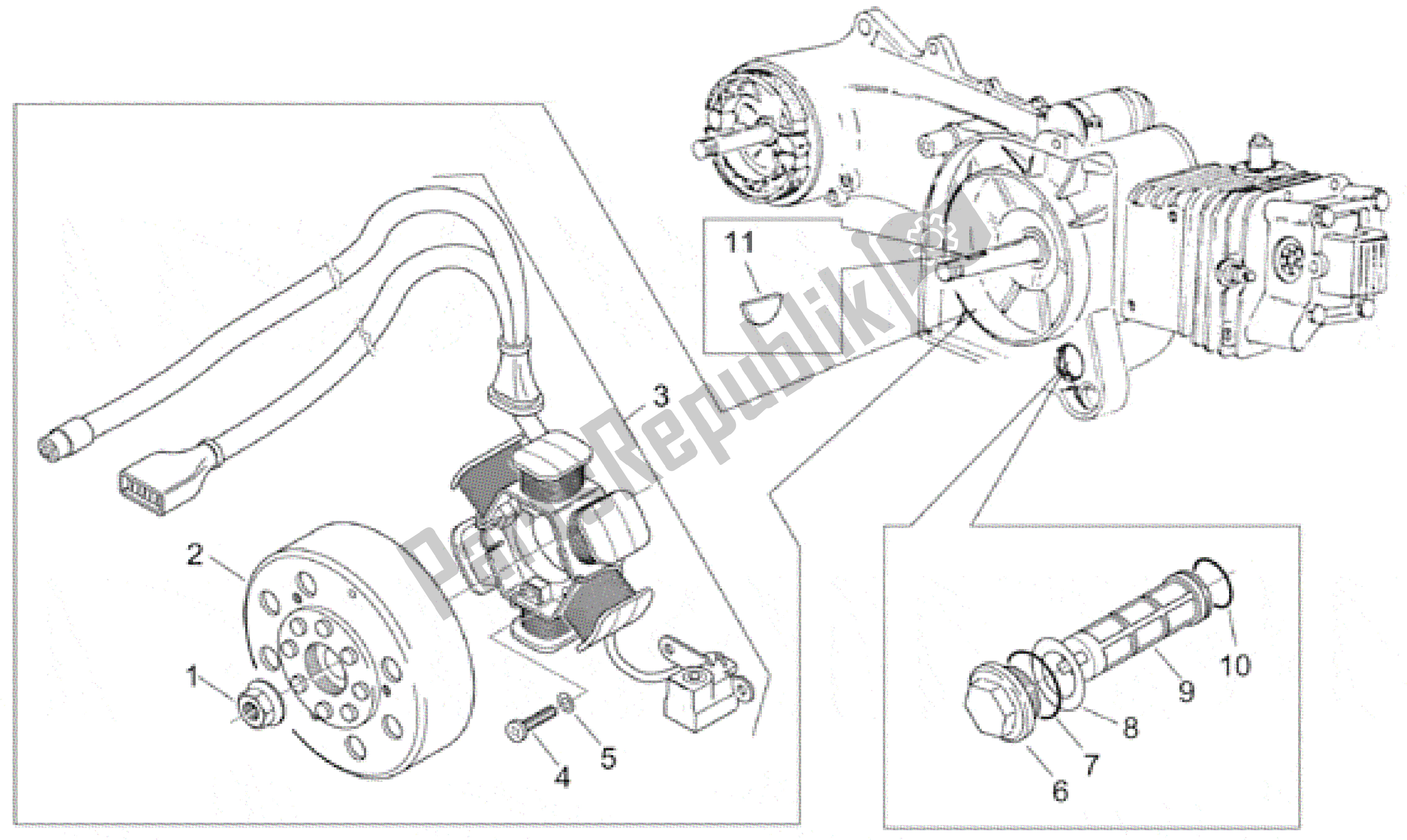 Todas las partes para Cdi Magneto Assy de Aprilia Habana 125 1999 - 2001