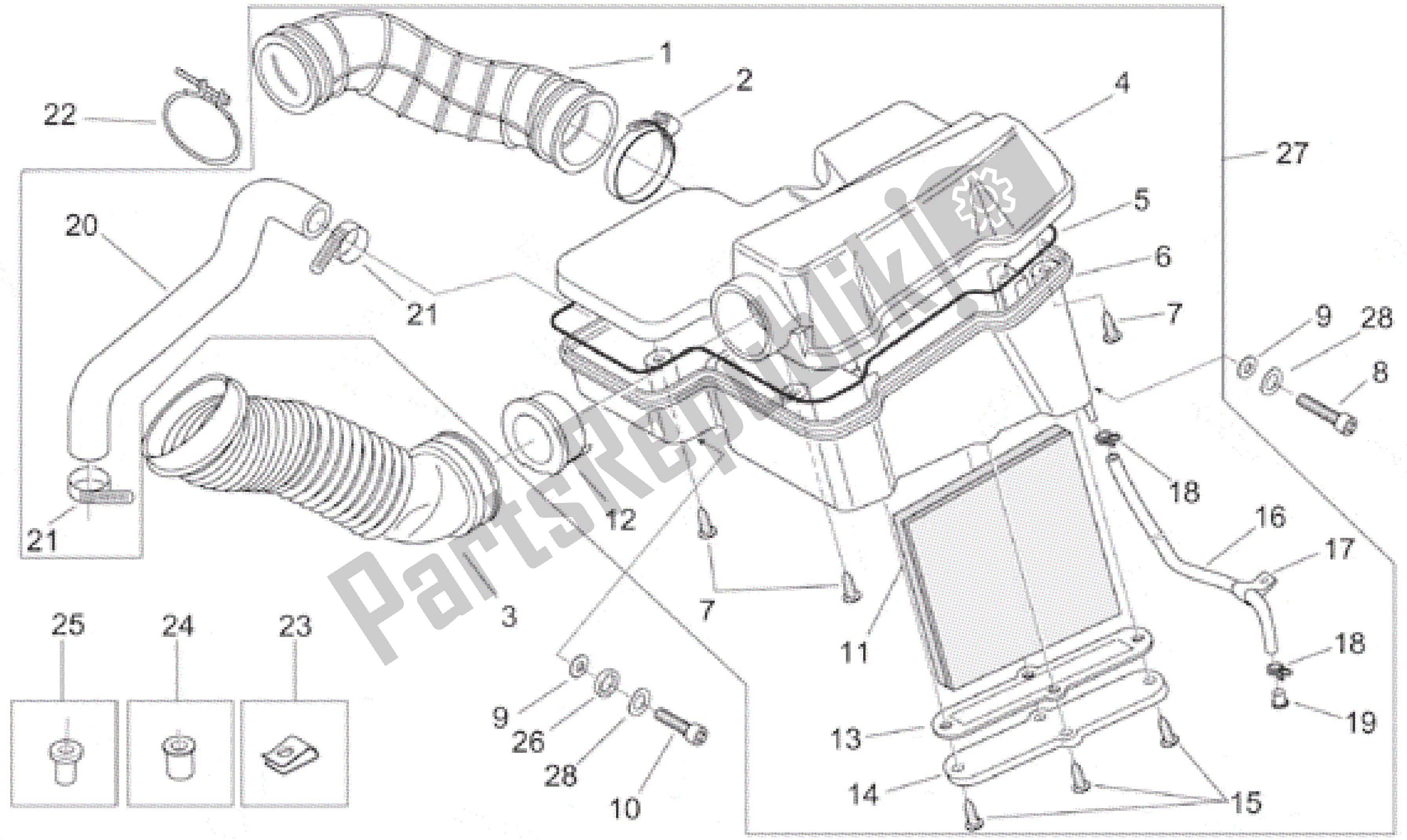 Todas las partes para Caja De Aire de Aprilia Habana 125 1999 - 2001