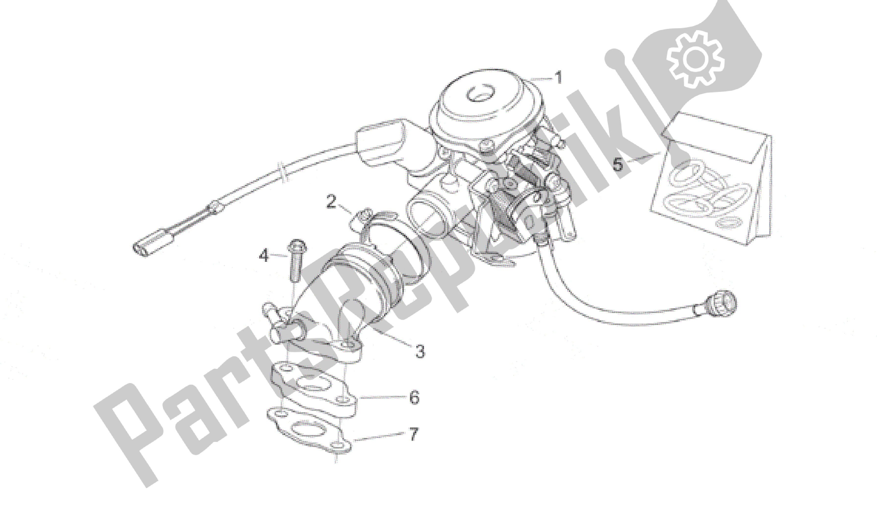 All parts for the Carburettor of the Aprilia Habana 125 1999 - 2001