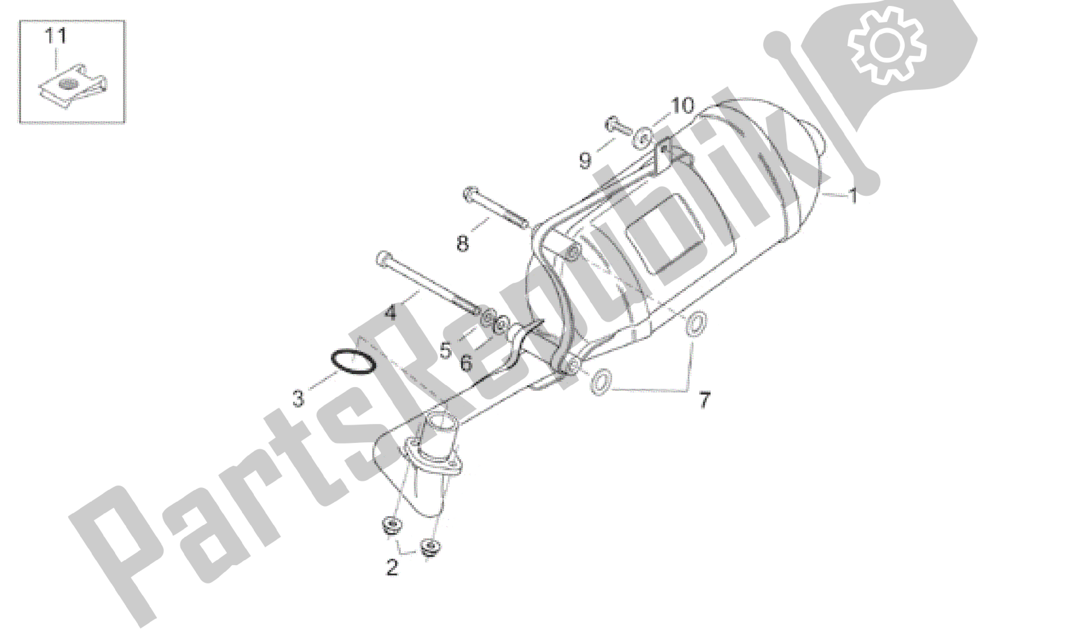 All parts for the Exhaust Unit of the Aprilia Habana 125 1999 - 2001