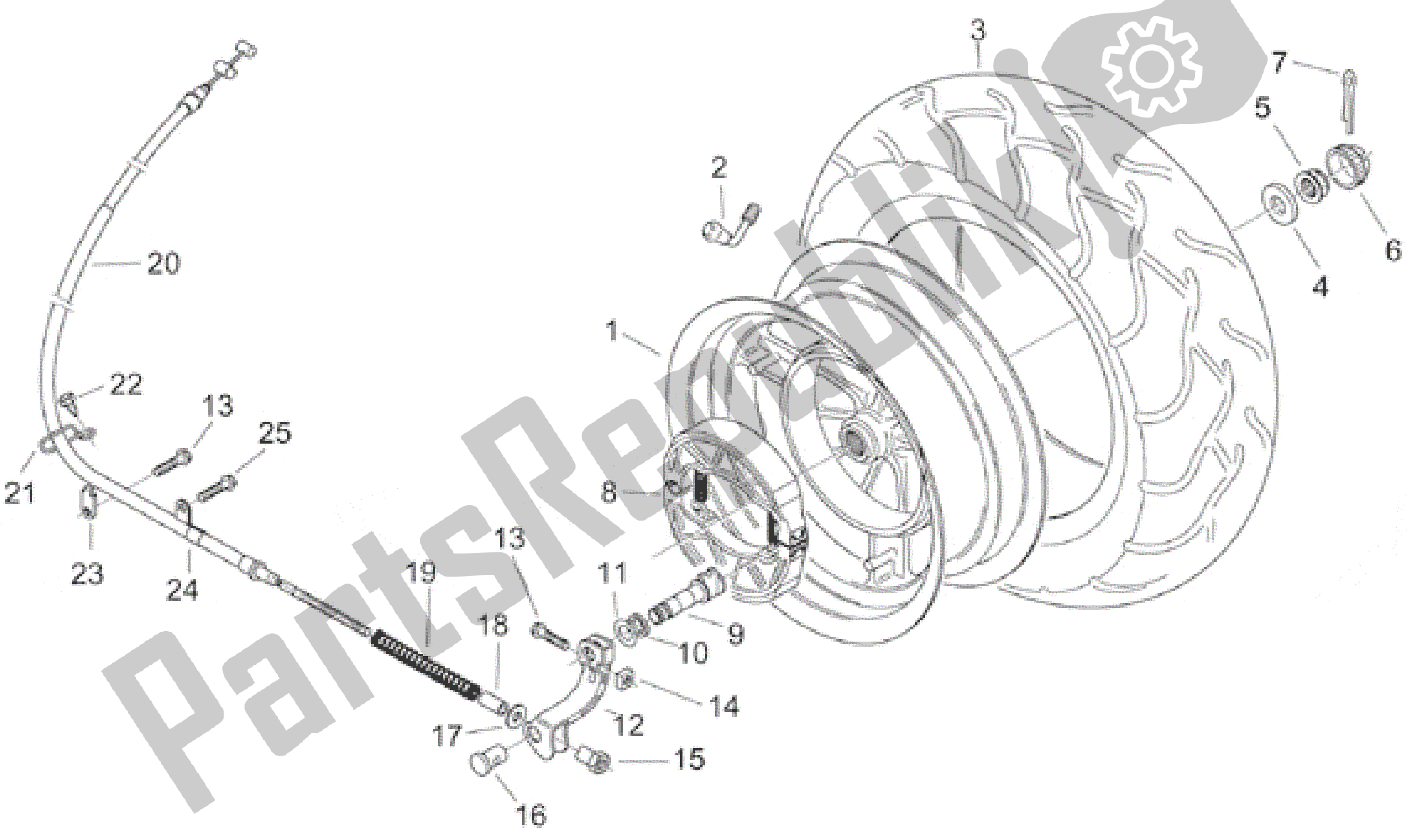 Toutes les pièces pour le Roue Arrière du Aprilia Habana 125 1999 - 2001