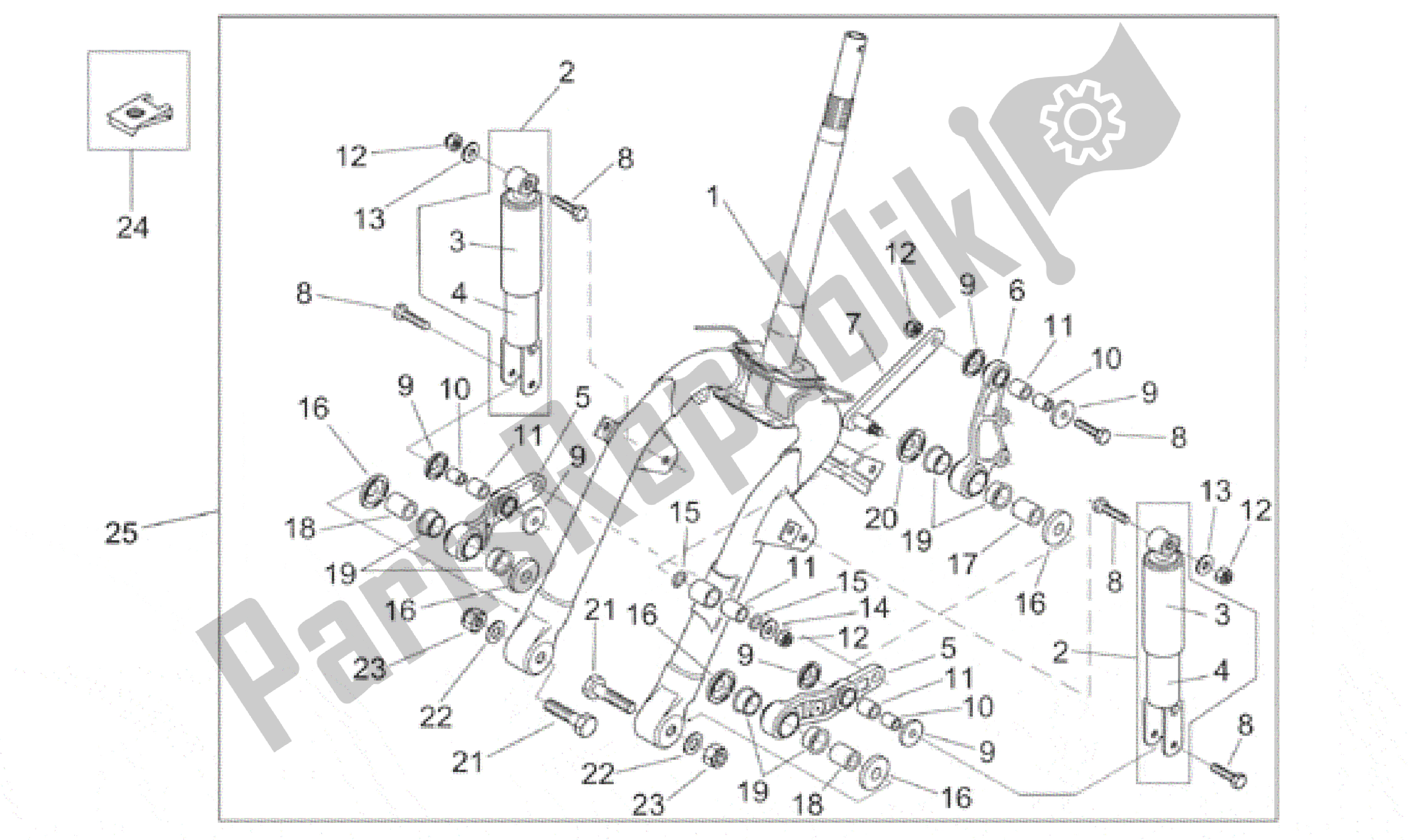 Toutes les pièces pour le Amortisseur Avant du Aprilia Habana 125 1999 - 2001