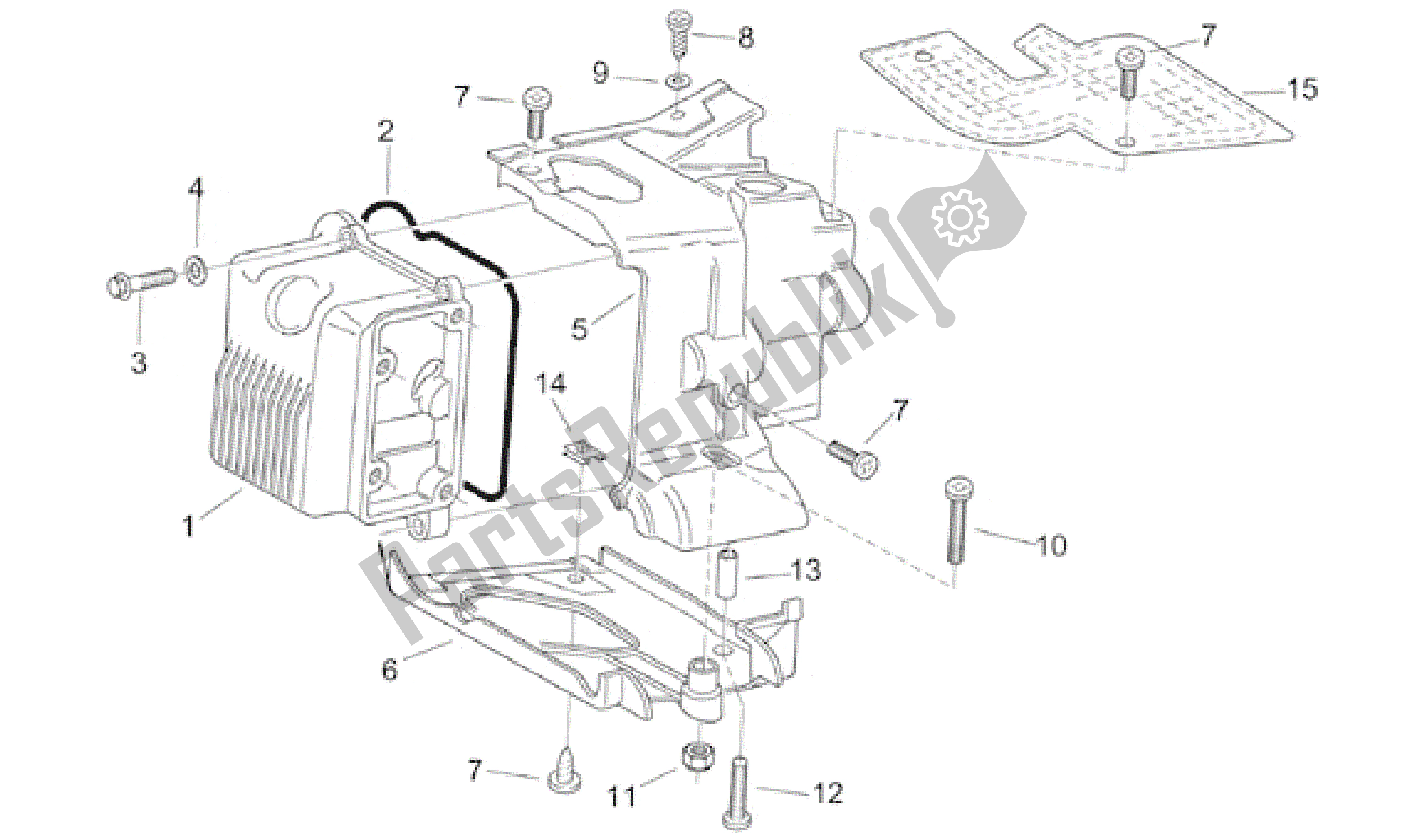 All parts for the Head Cover of the Aprilia Habana 125 1999 - 2001