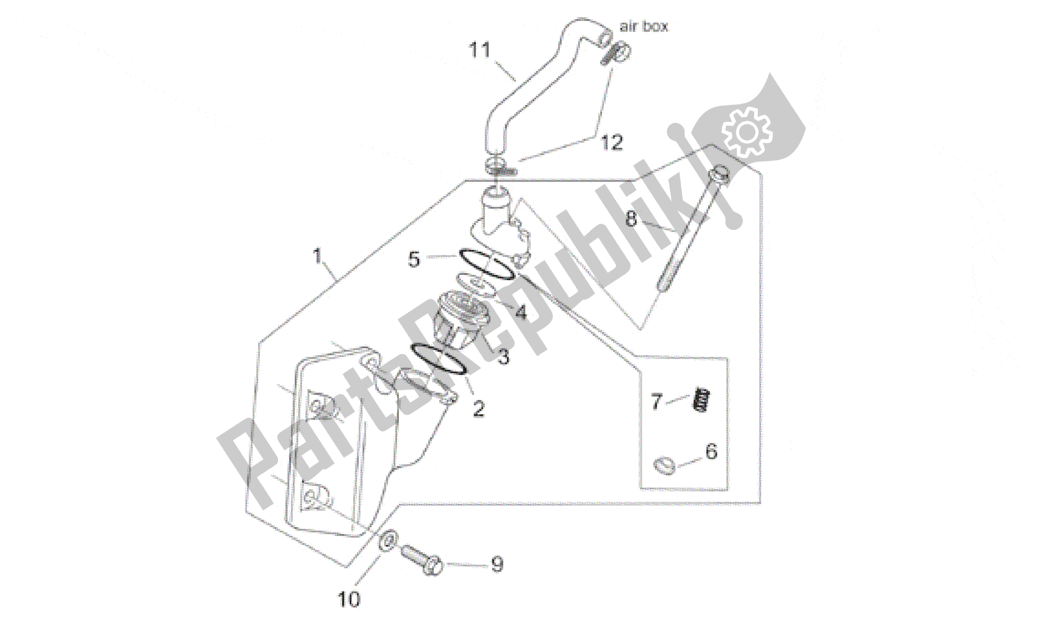 All parts for the Oil Breather Valve of the Aprilia Habana 125 1999 - 2001