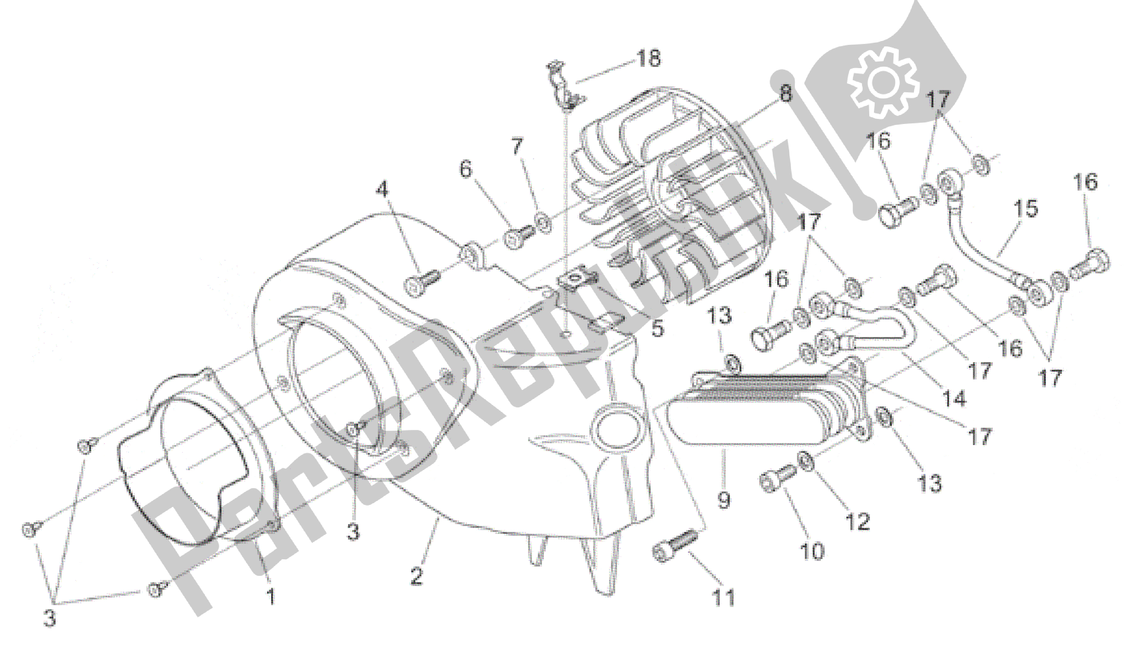 All parts for the Cooling Unit Carter - Oil Cooler of the Aprilia Habana 125 1999 - 2001