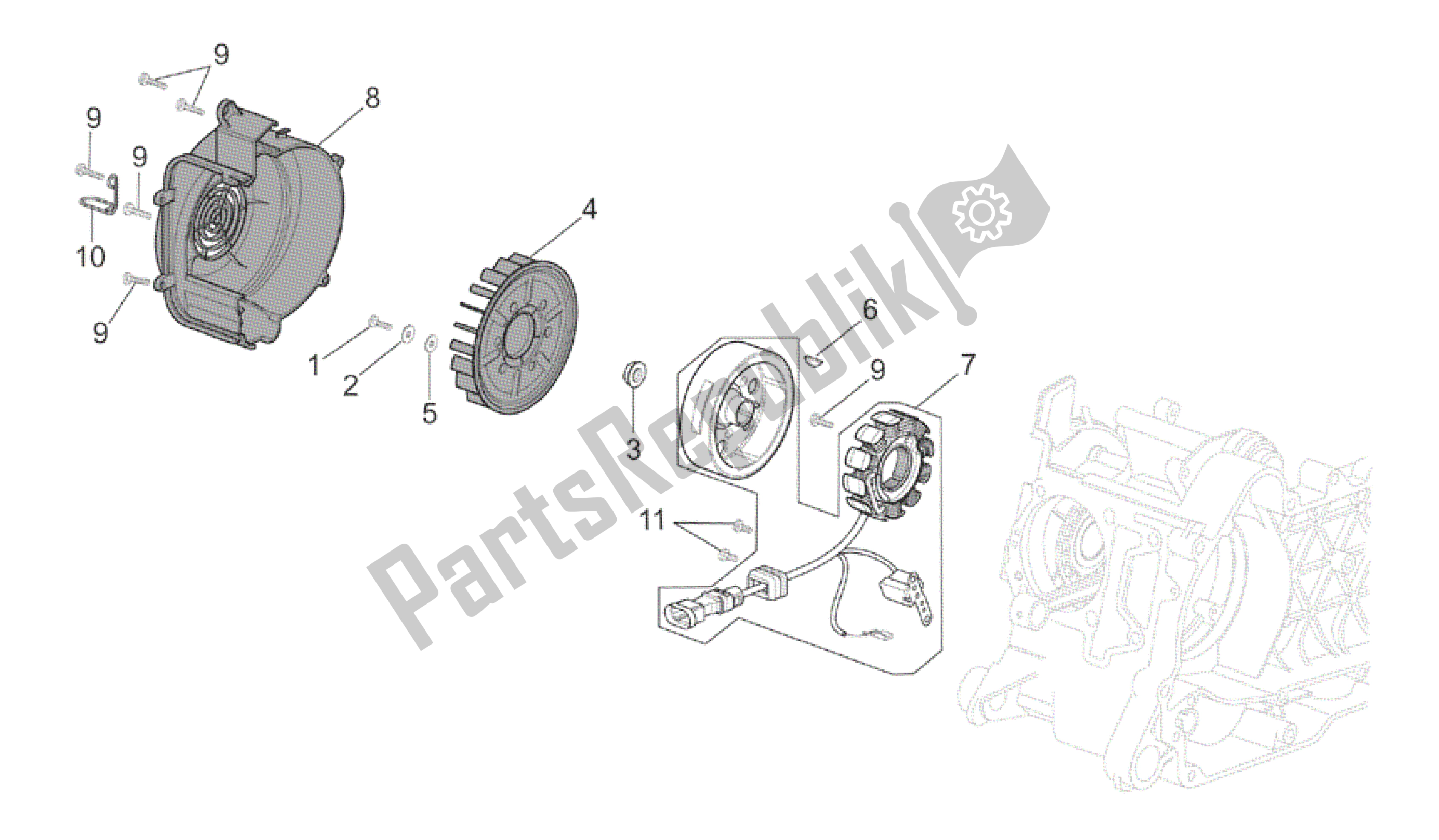 All parts for the Cdi Magneto Assy of the Aprilia Mojito 125 2003 - 2007