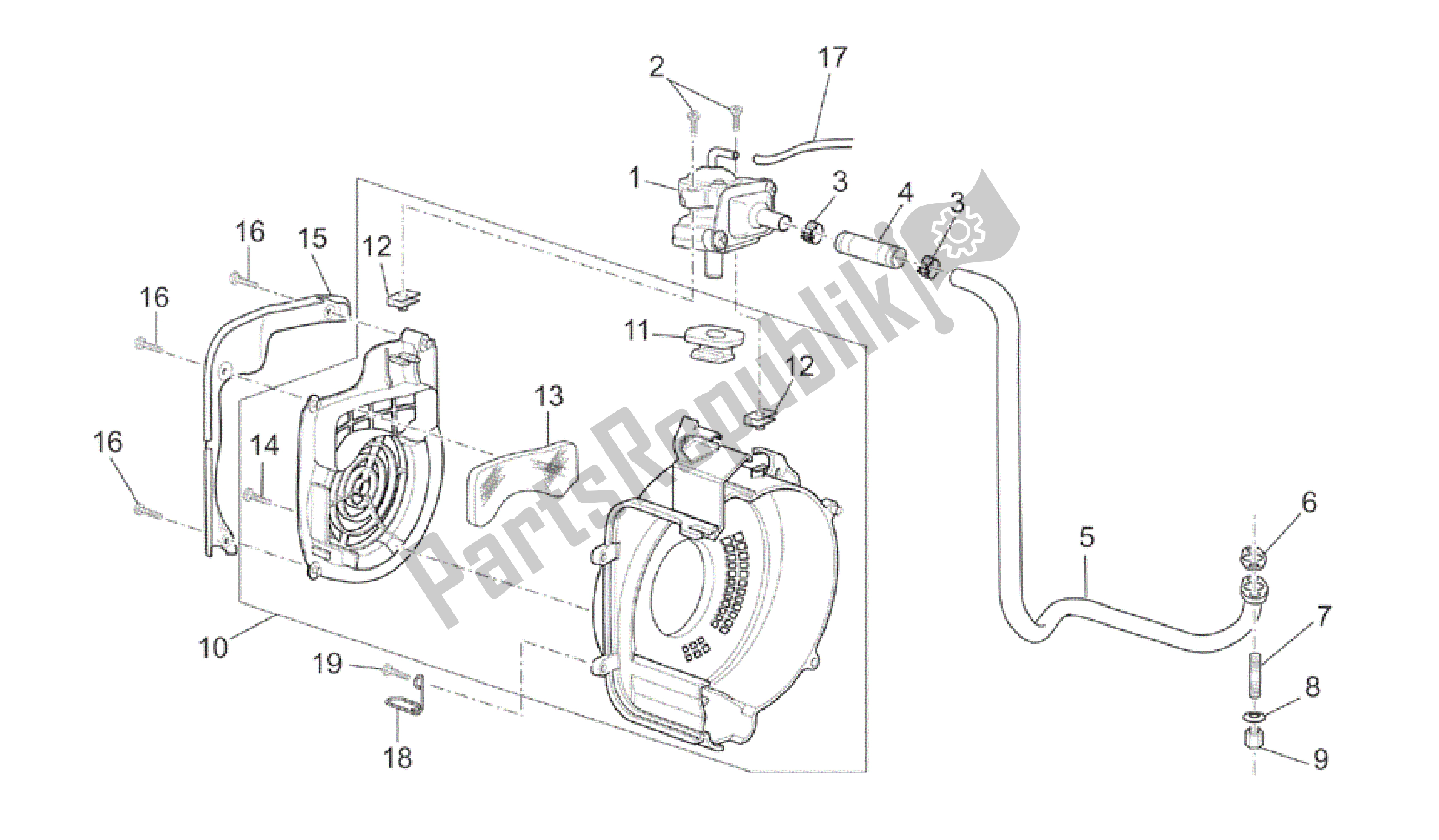 Tutte le parti per il Aria Secondaria del Aprilia Mojito 125 2003 - 2007