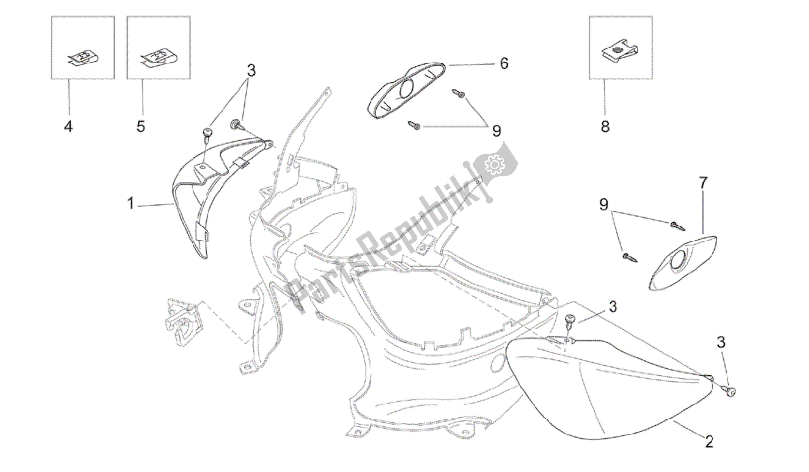 Todas las partes para Cuerpo Trasero - Sillín de Aprilia Mojito 125 2003 - 2007