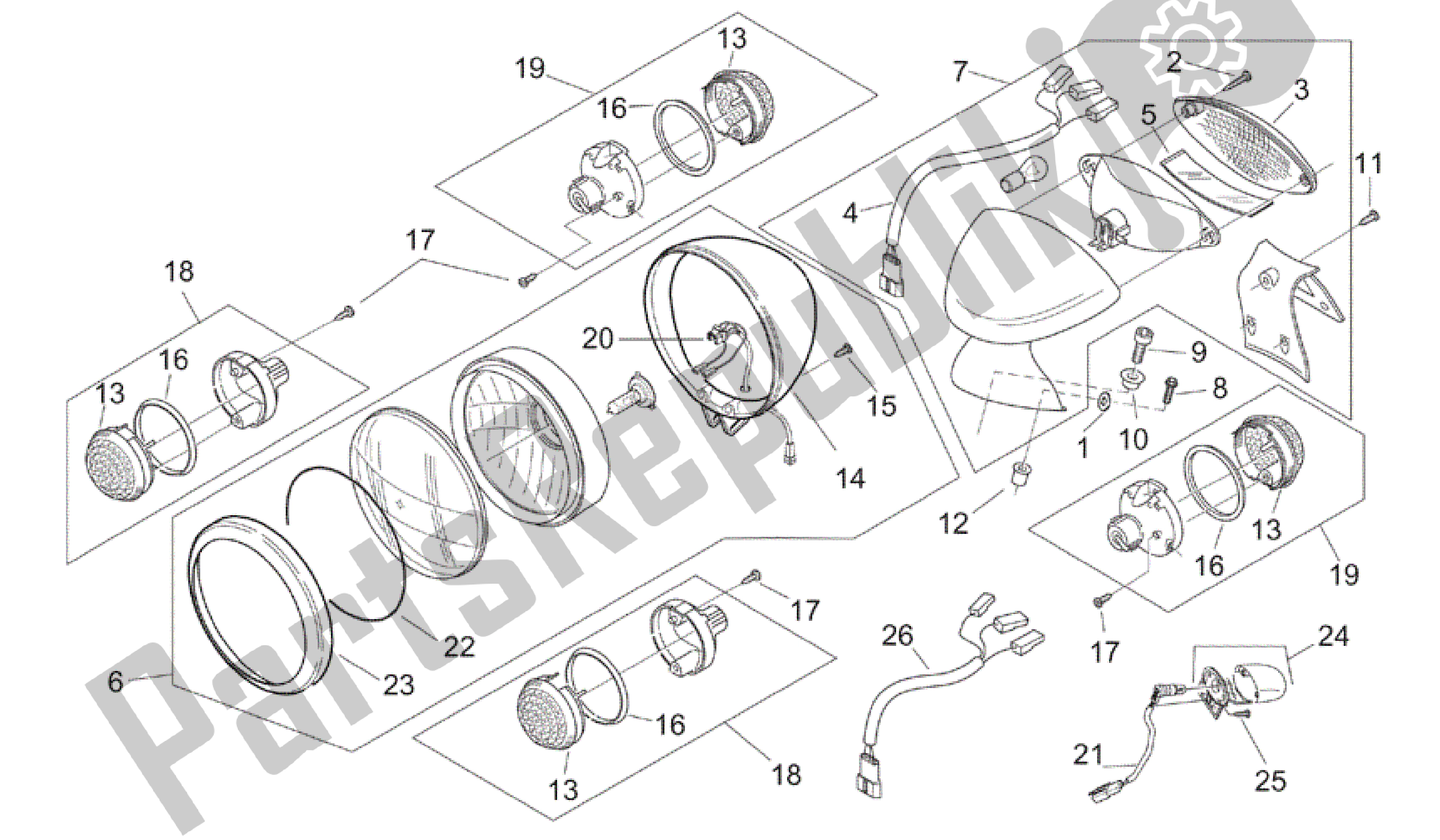 Todas las partes para Luces - Custom Eu de Aprilia Mojito 125 2003 - 2007