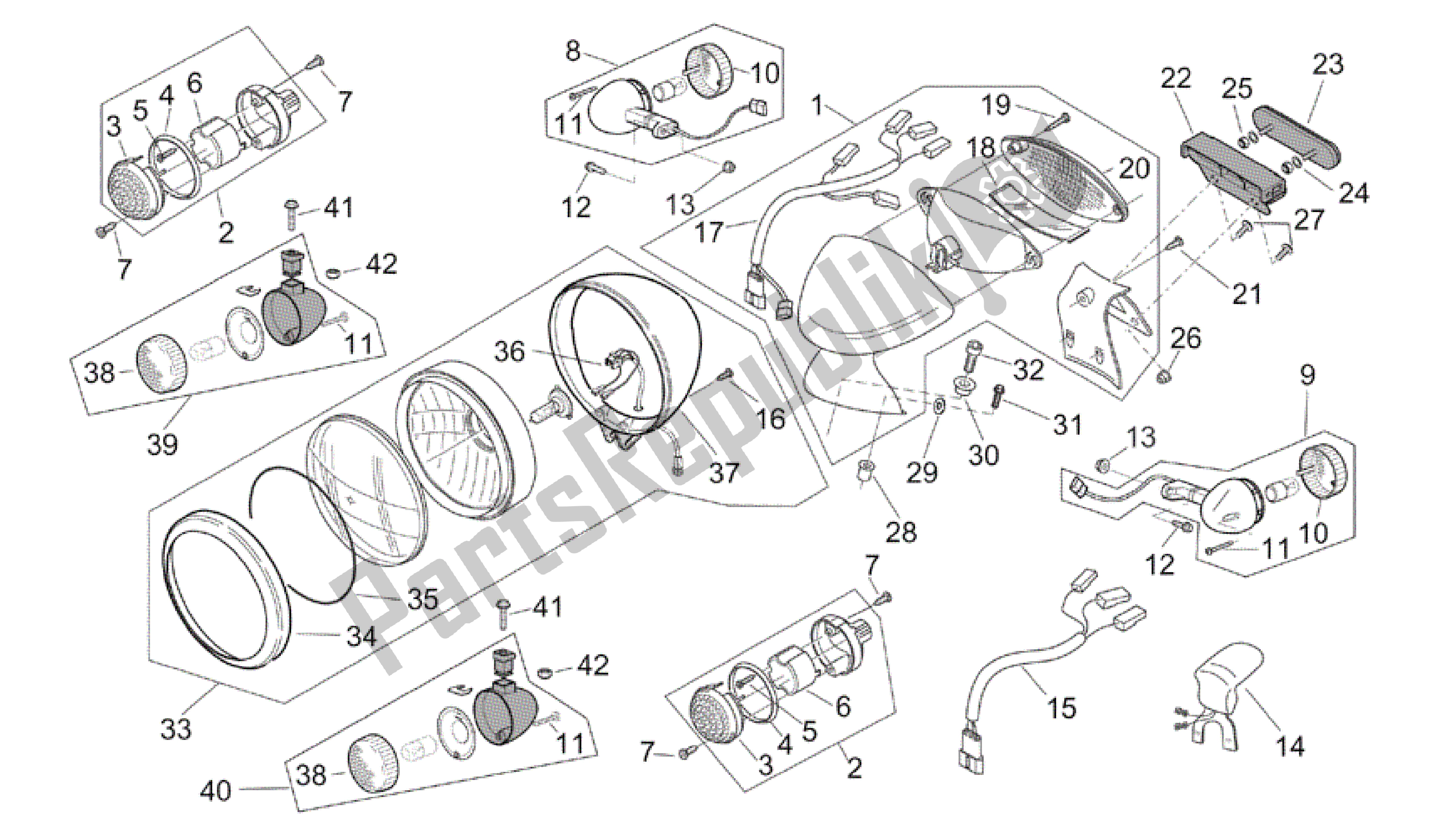 Alle Teile für das Lichter - Benutzerdefinierte Usa des Aprilia Mojito 125 2003 - 2007