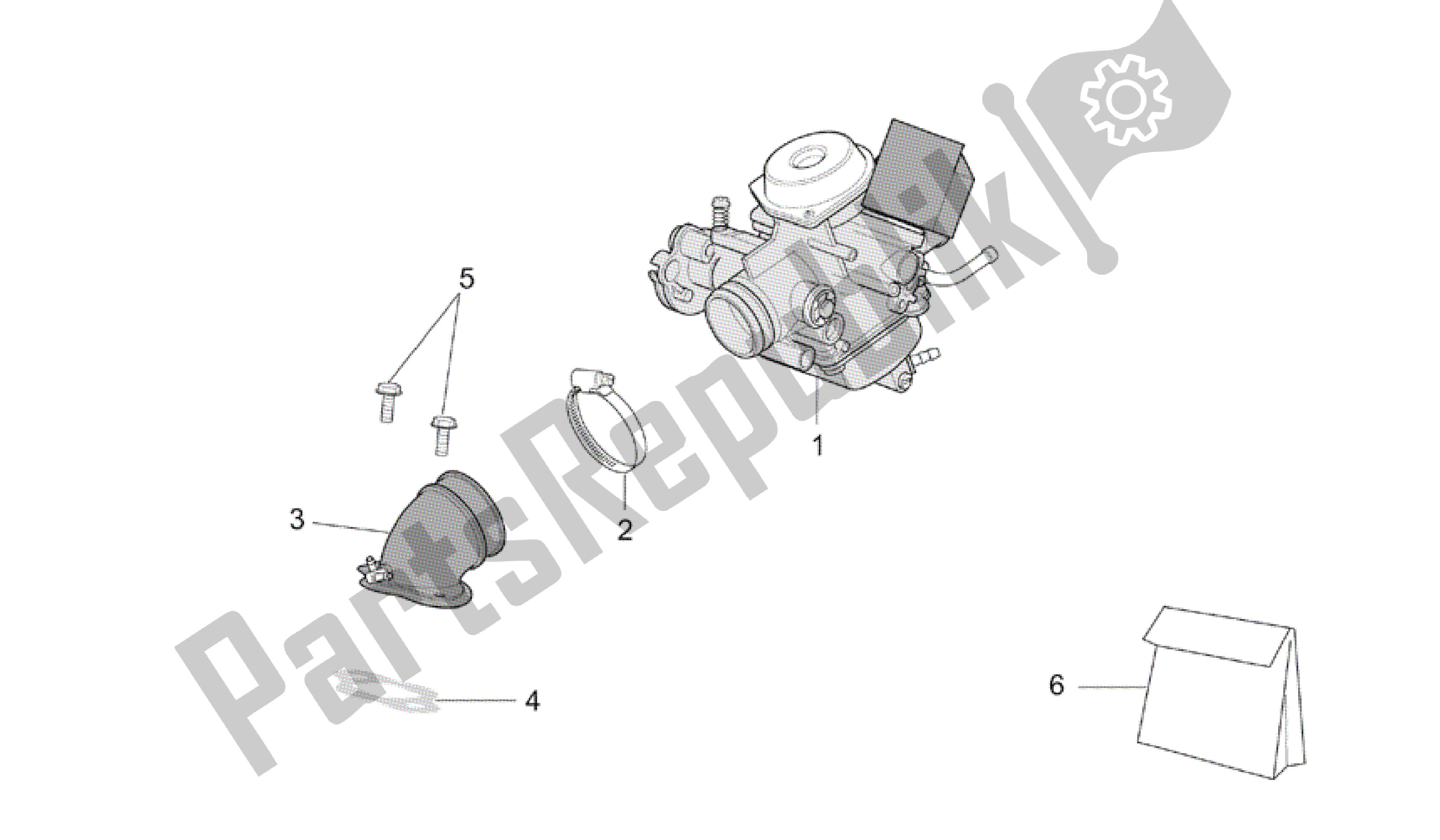 All parts for the Carburettor of the Aprilia Mojito 125 2003 - 2007