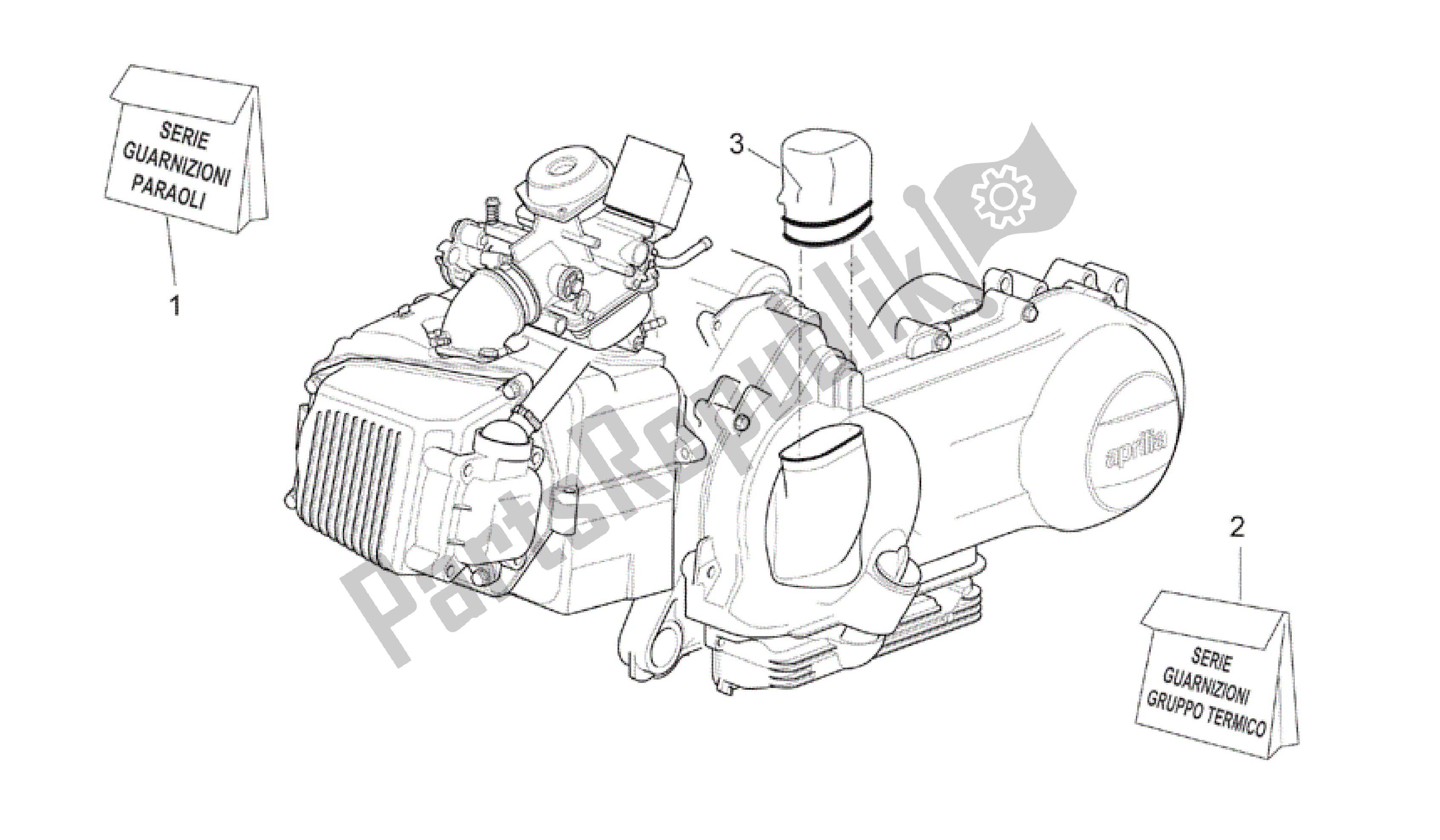 All parts for the Engine - Gaskets of the Aprilia Mojito 125 2003 - 2007