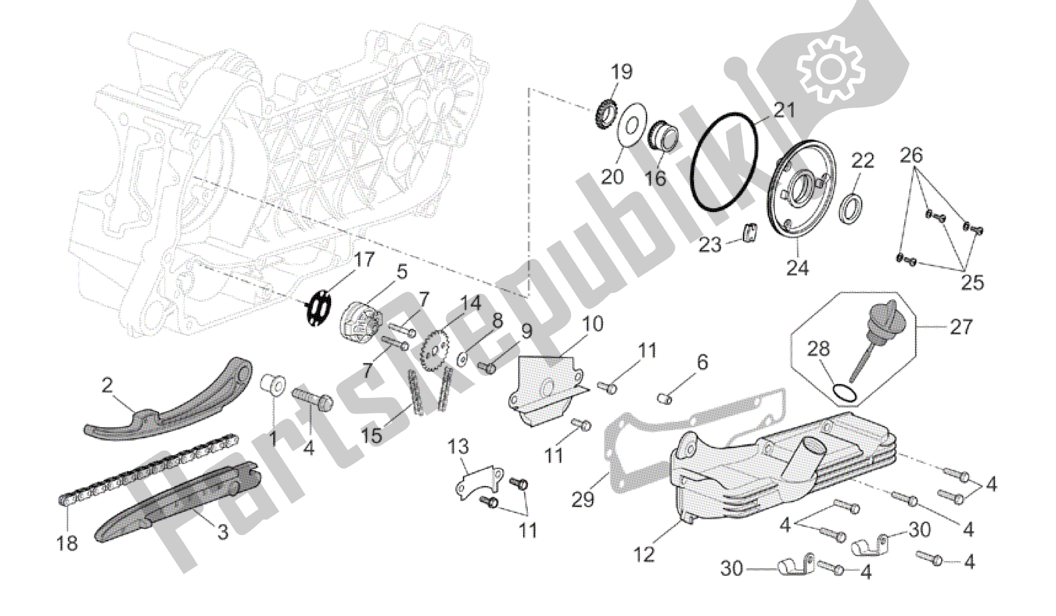 Todas las partes para Bomba De Aceite de Aprilia Mojito 125 2003 - 2007