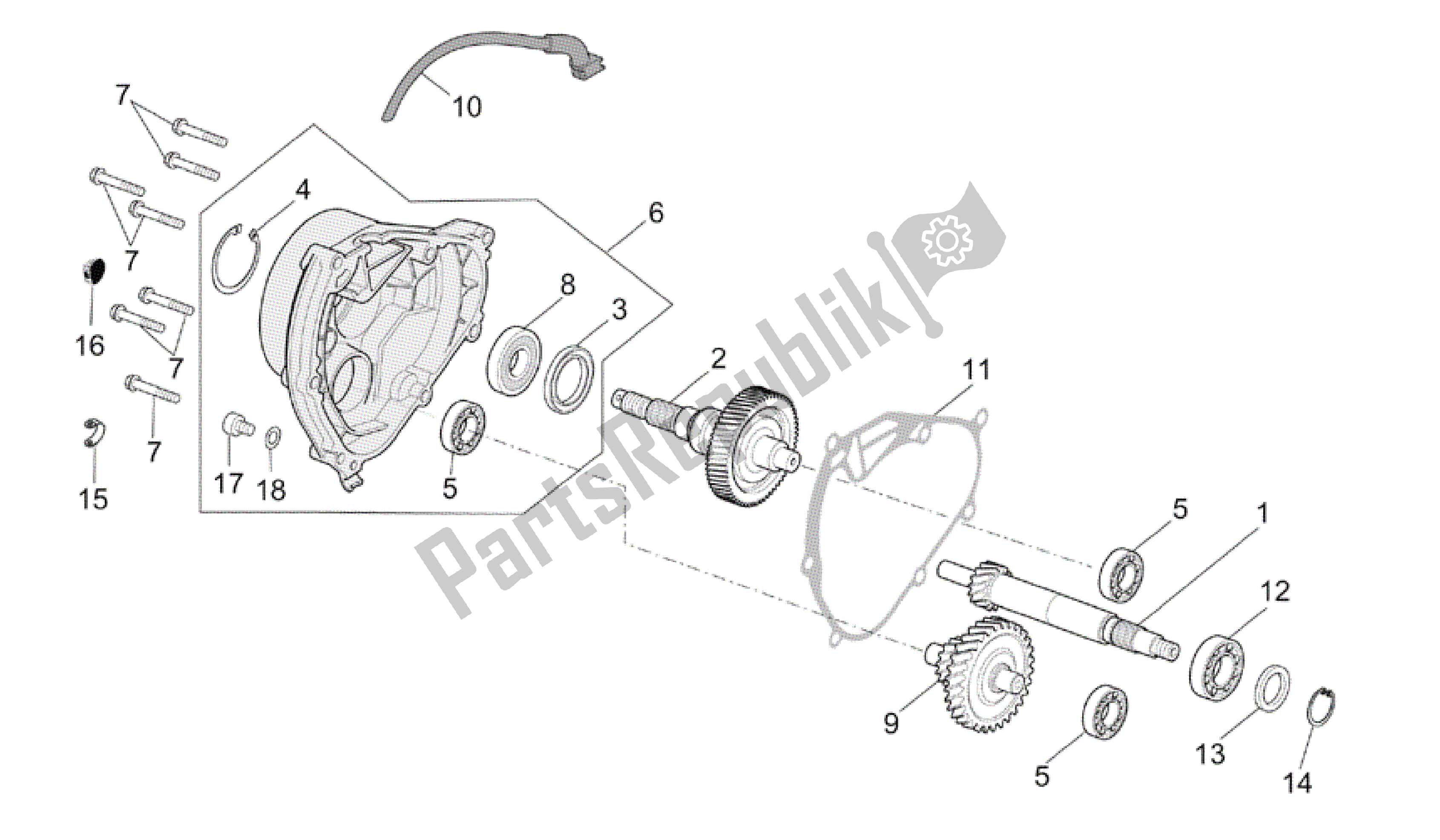 Toutes les pièces pour le Transmission Transmission Finale du Aprilia Mojito 150 2003 - 2007