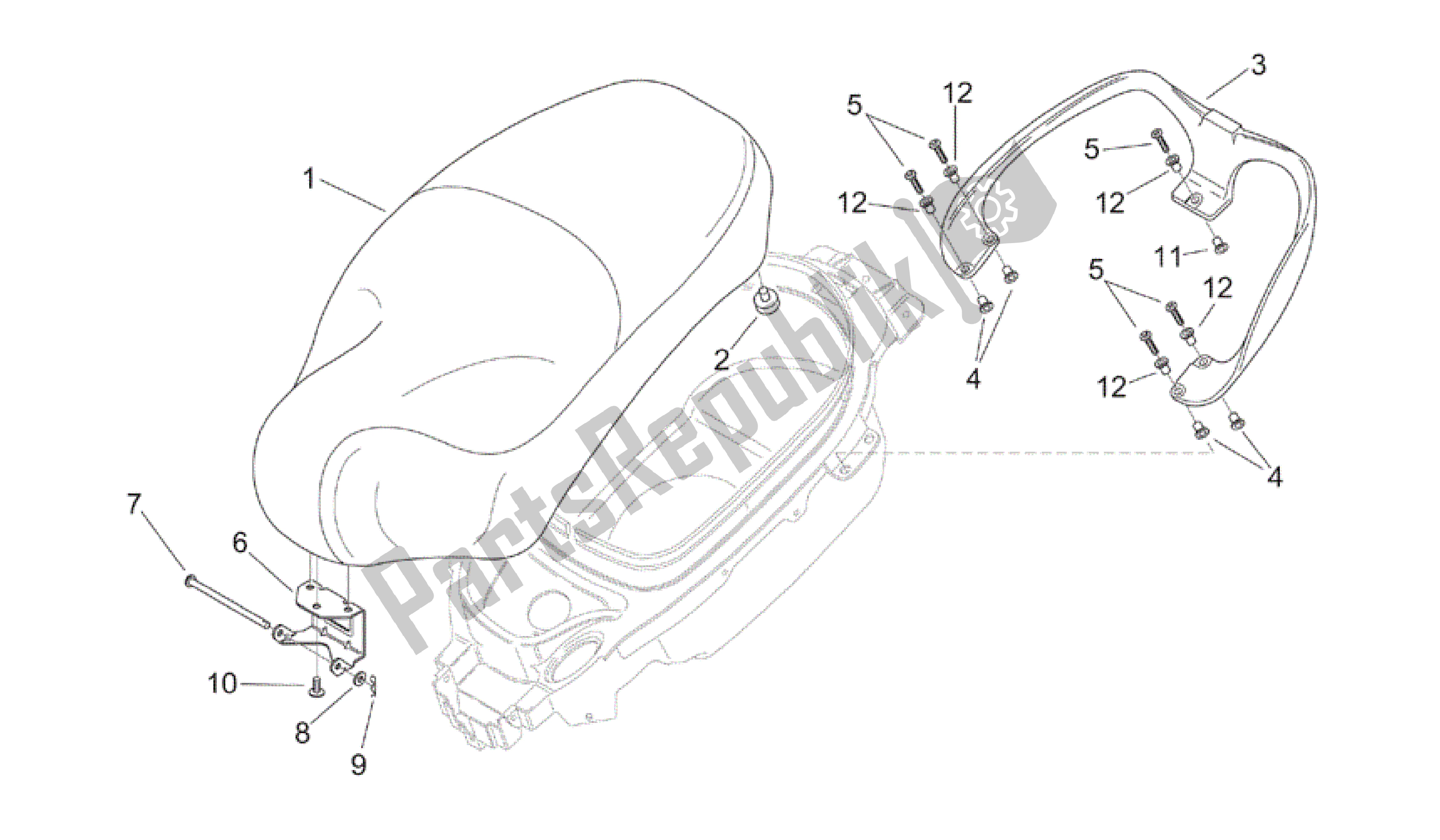 Toutes les pièces pour le Selle - Poignée du Aprilia Mojito 150 2003 - 2007