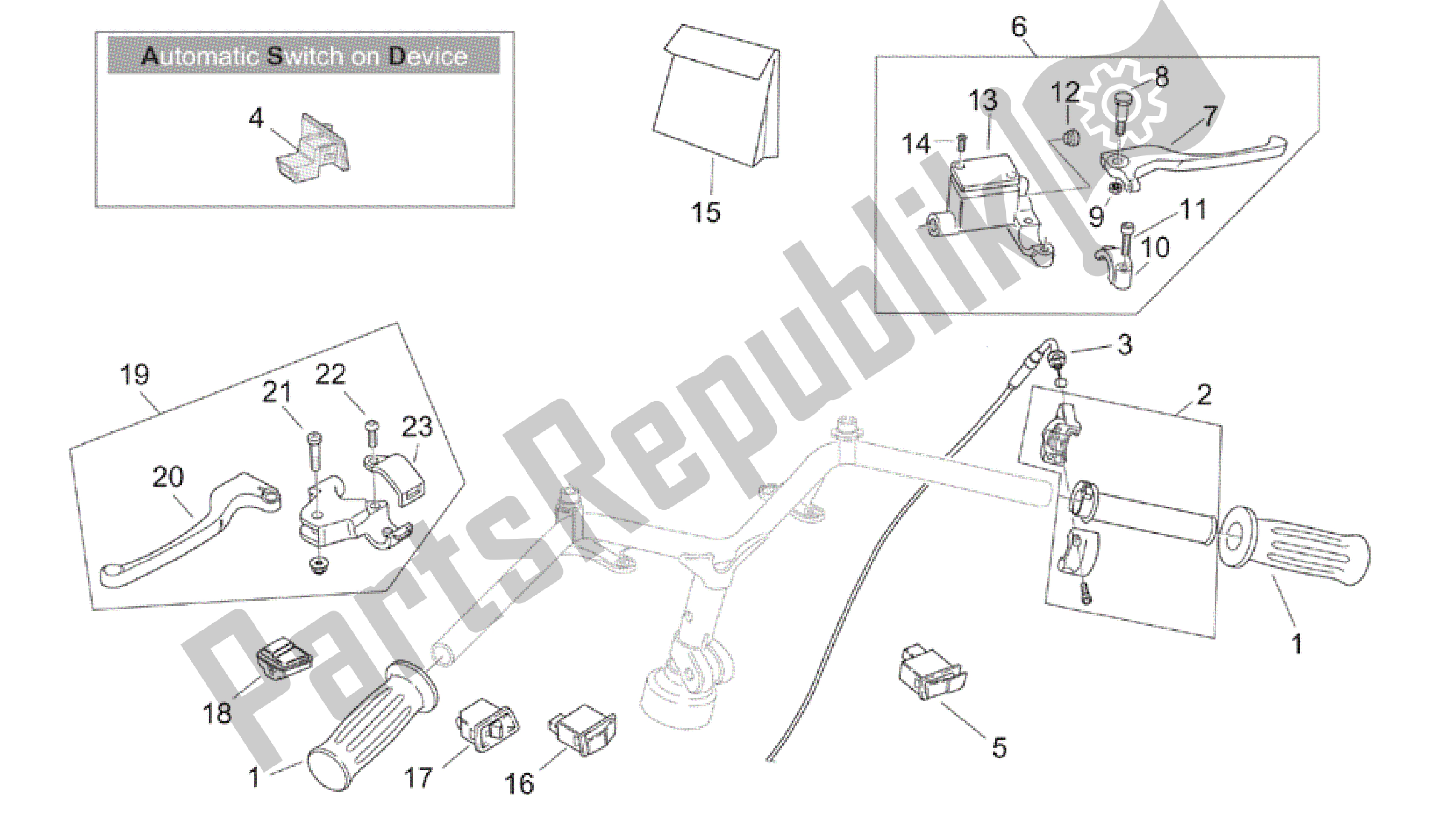 Todas las partes para Controles - Retro ' de Aprilia Mojito 150 2003 - 2007