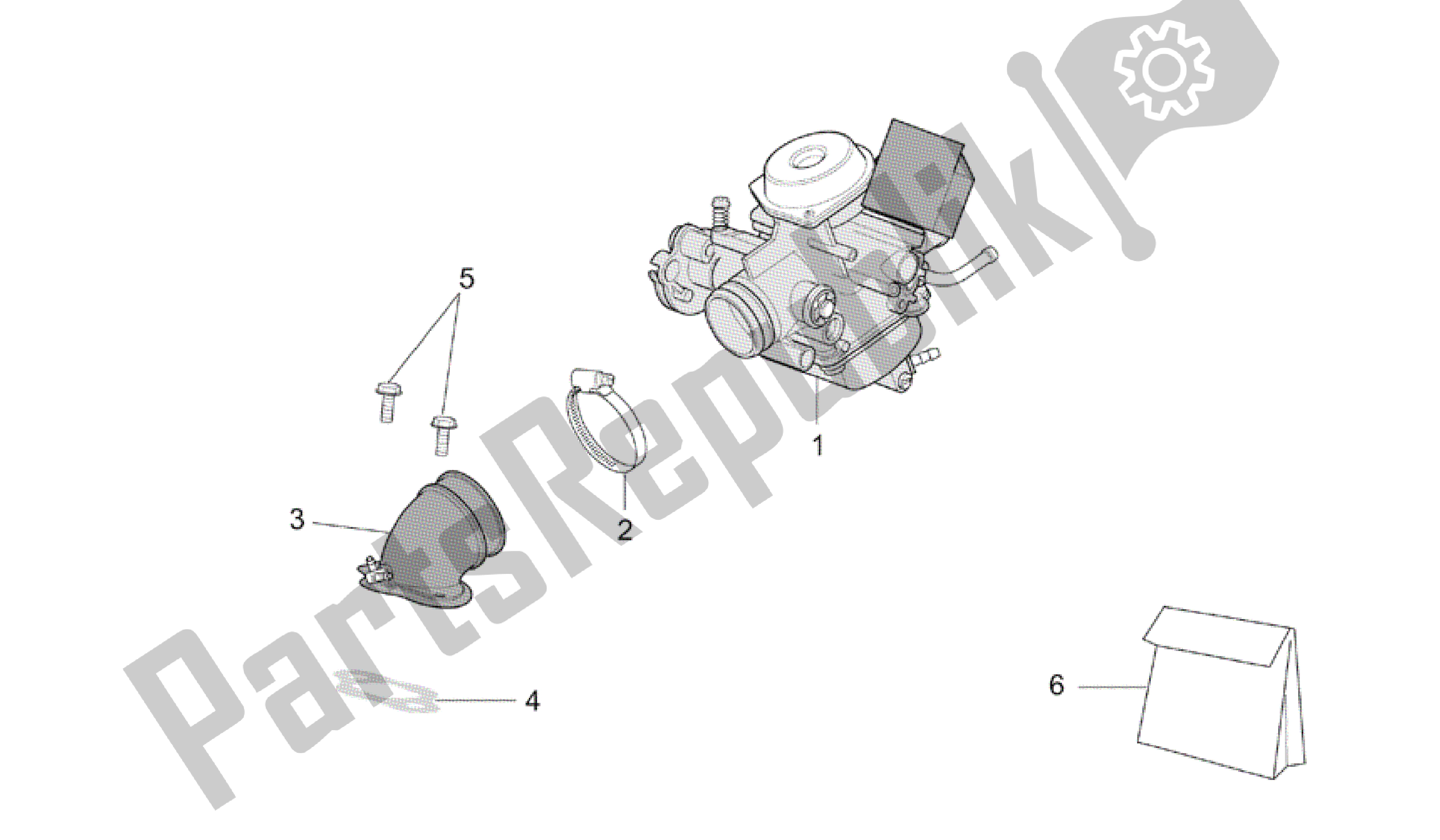 Alle onderdelen voor de Carburateur van de Aprilia Mojito 150 2003 - 2007